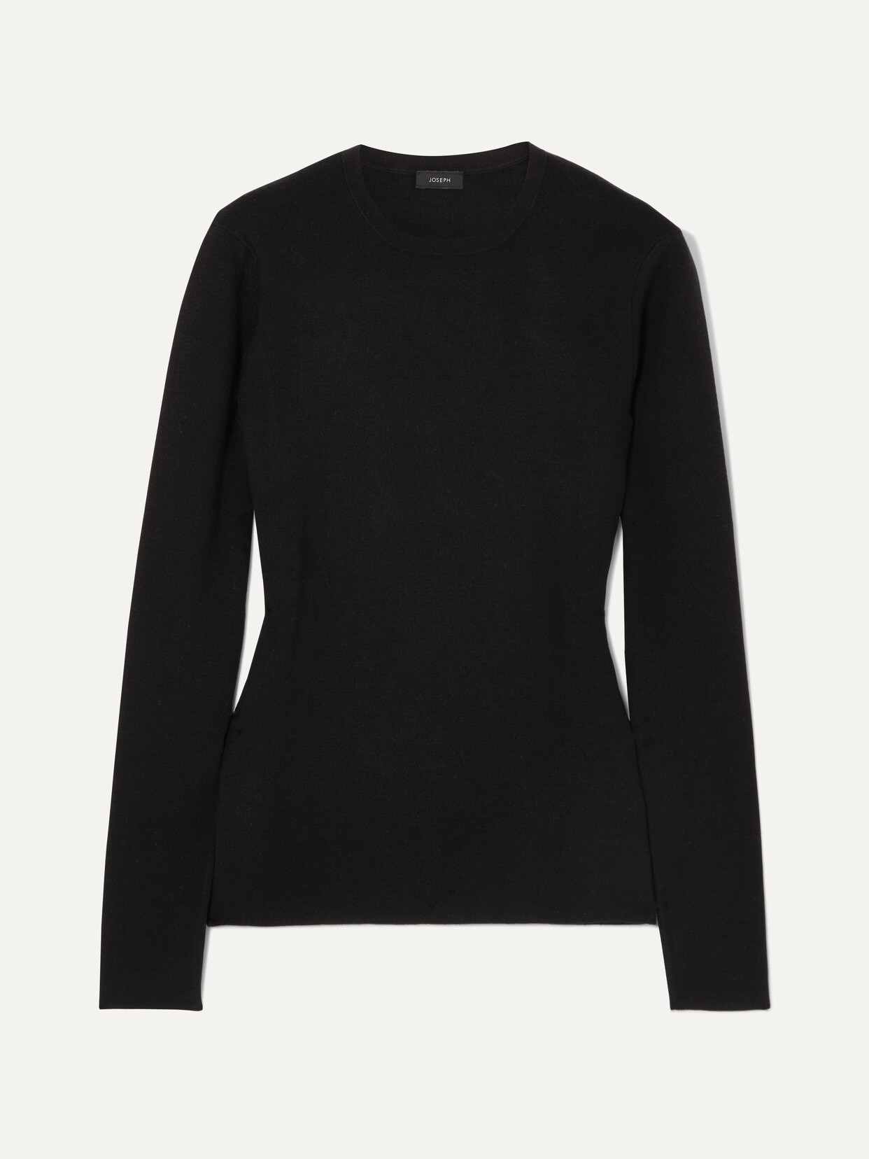 Joseph Round-neck Silk-blend Sweater In Black