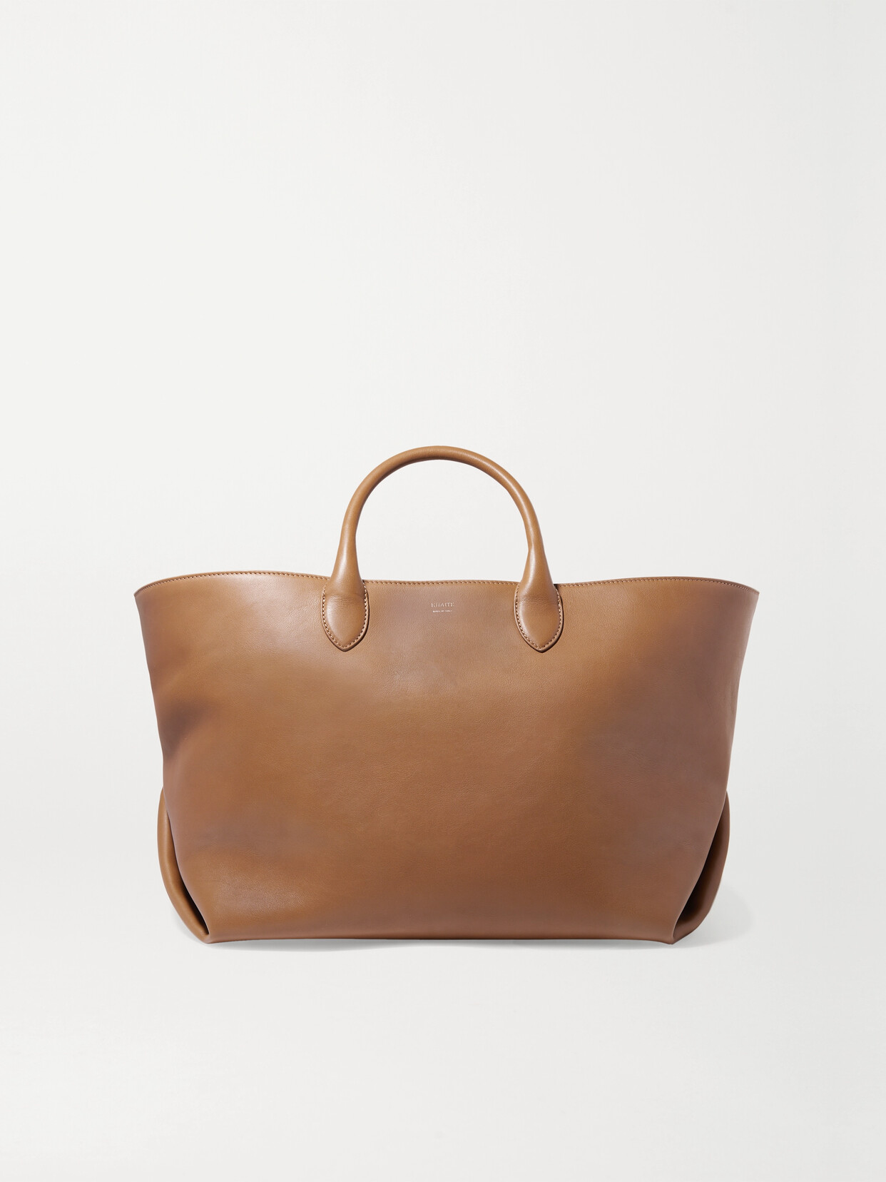 KHAITE ENVELOPE PLEAT MEDIUM LEATHER TOTE