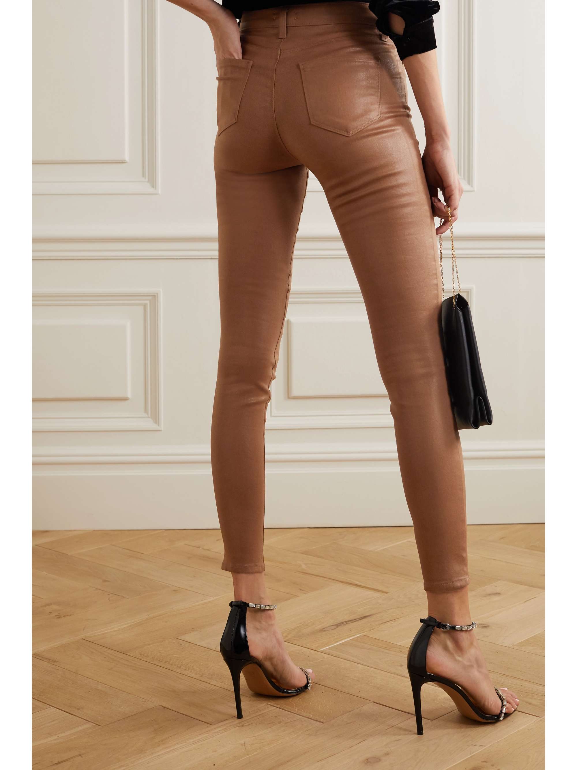 L'AGENCE Marguerite coated high-rise skinny jeans