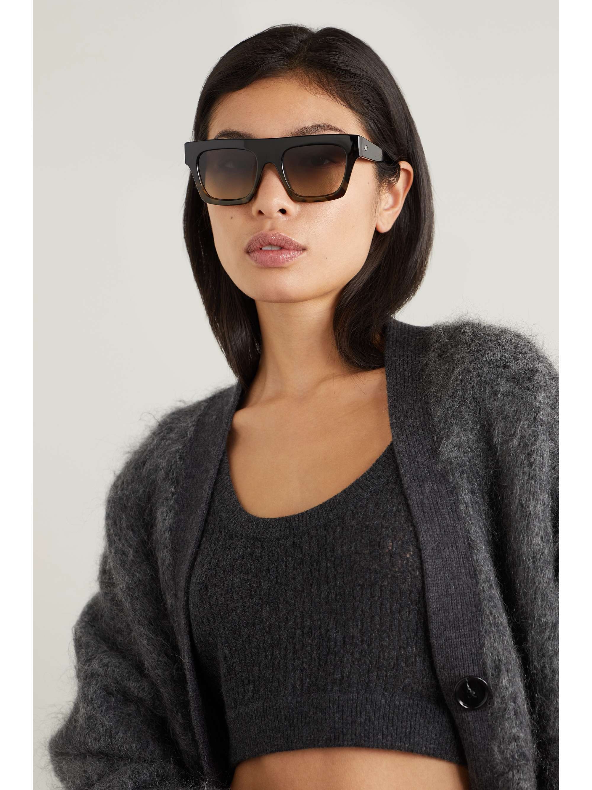 LE SPECS Subdimension D-frame tortoiseshell acetate sunglasses