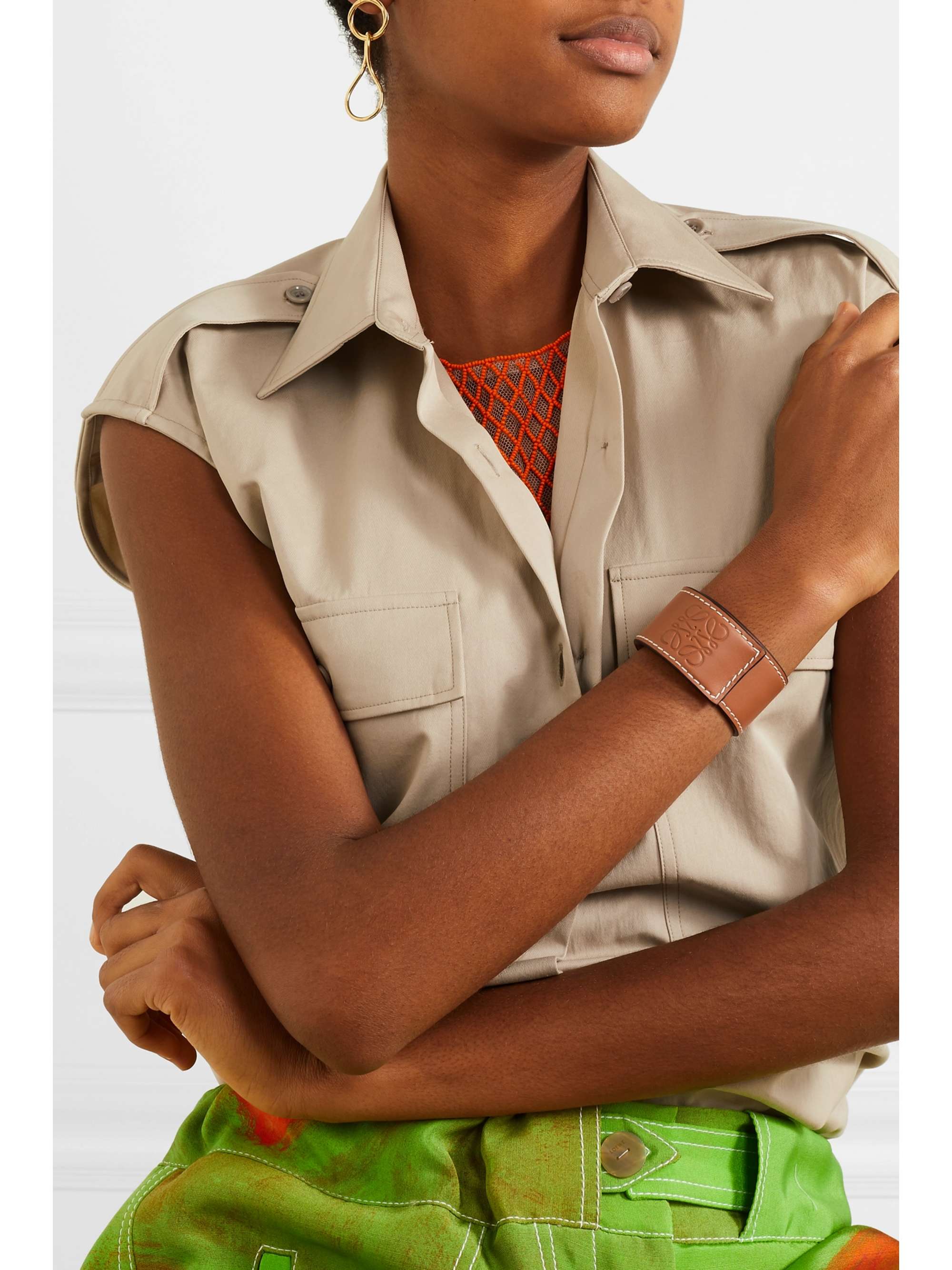Embossed leather bracelet