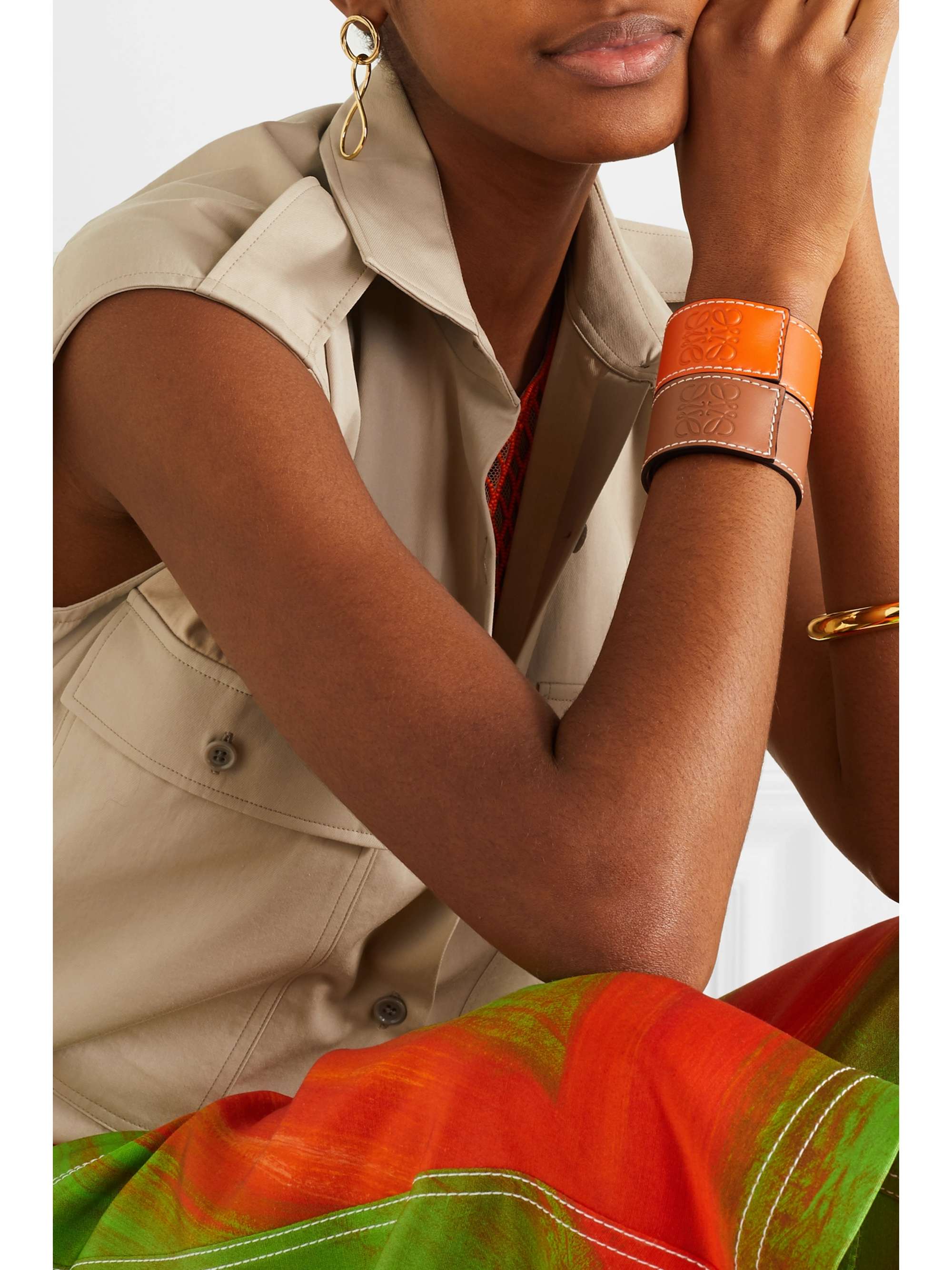 LOEWE Embossed leather bracelet | NET-A-PORTER