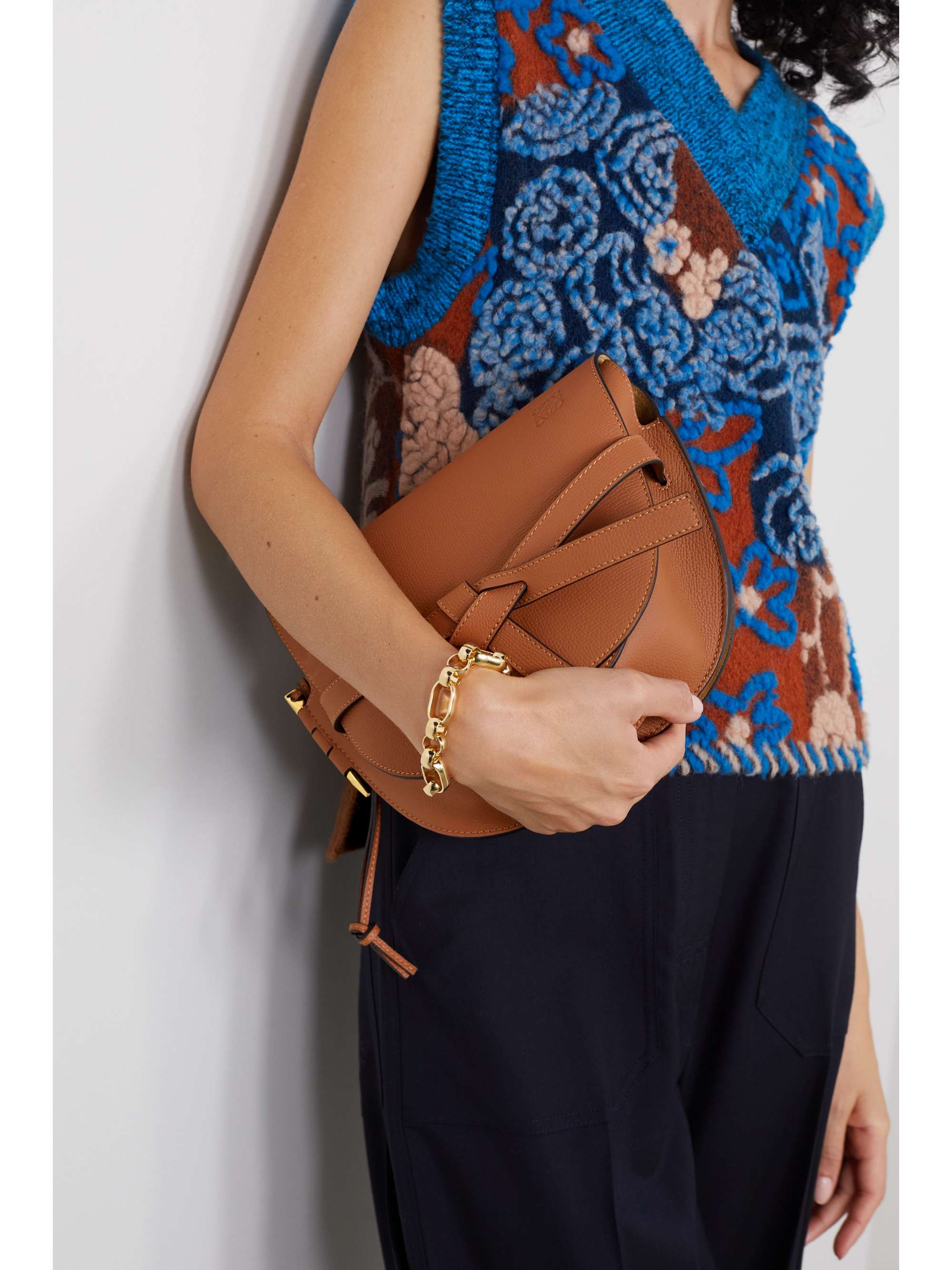LOEWE Gate small textured-leather shoulder bag