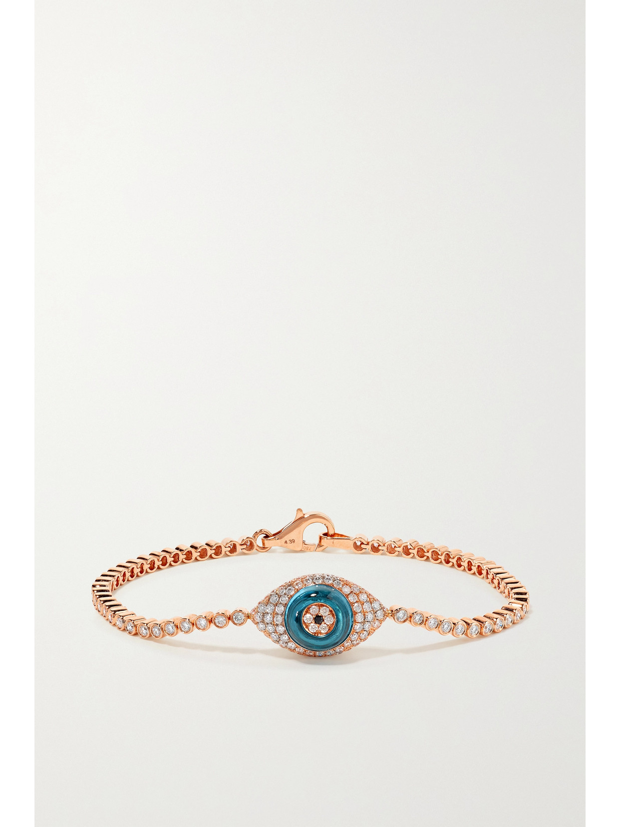 Lorraine Schwartz Against Evil Eye 18-karat Rose Gold, Topaz And Diamond Bracelet In Rose Gold