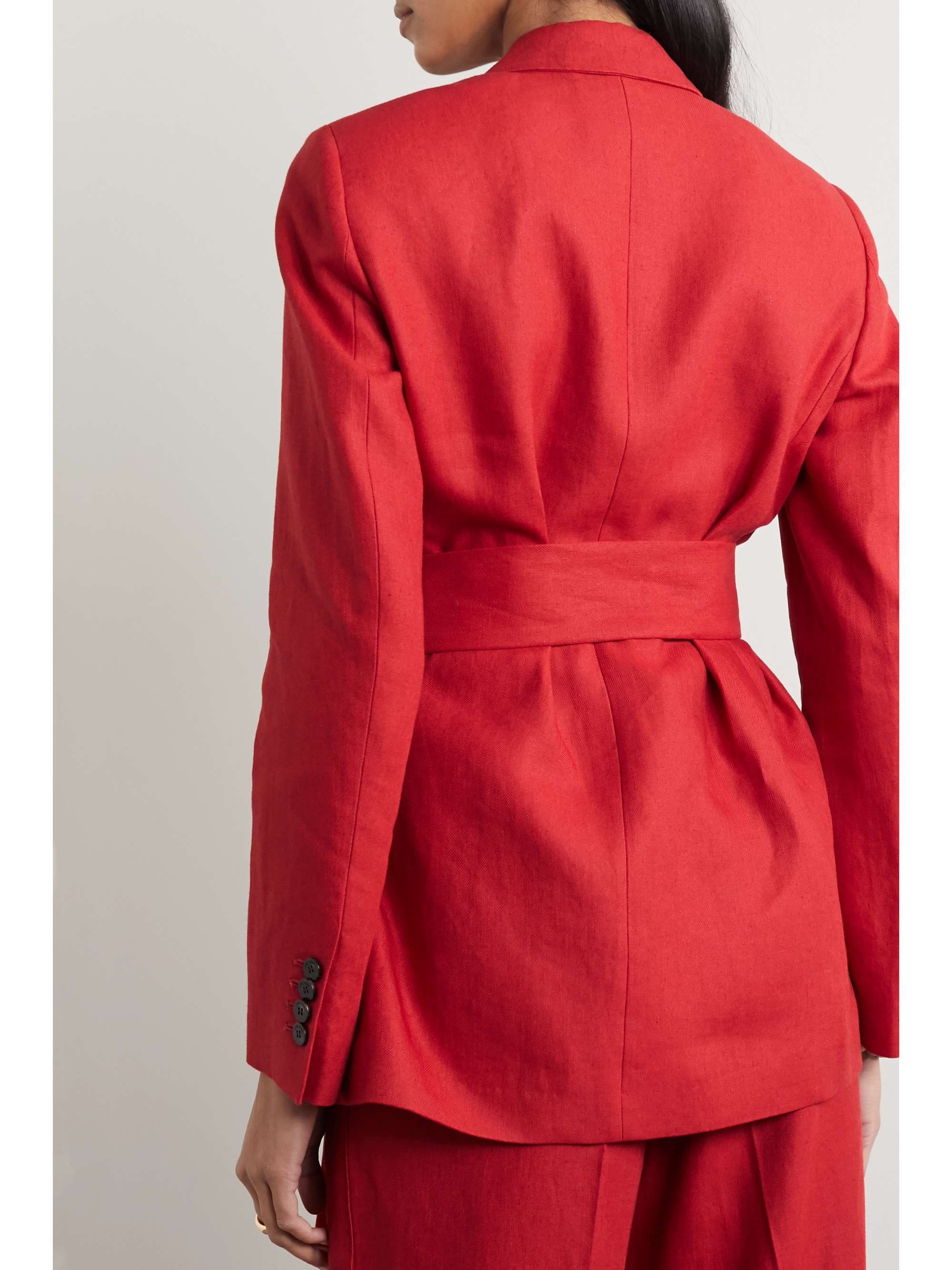 LORO PIANA Belted linen blazer