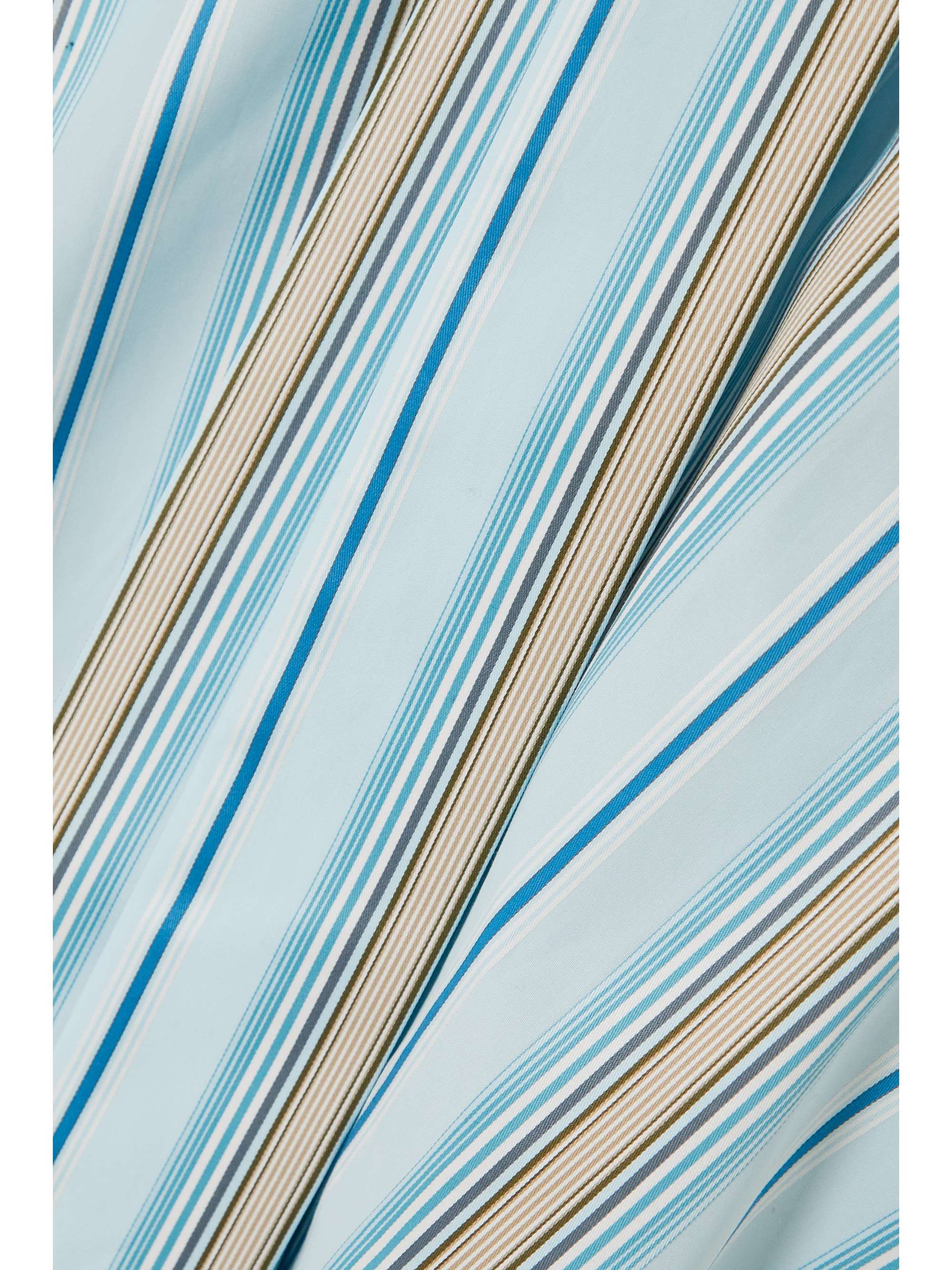 LORO PIANA Belted striped cotton-poplin wrap dress