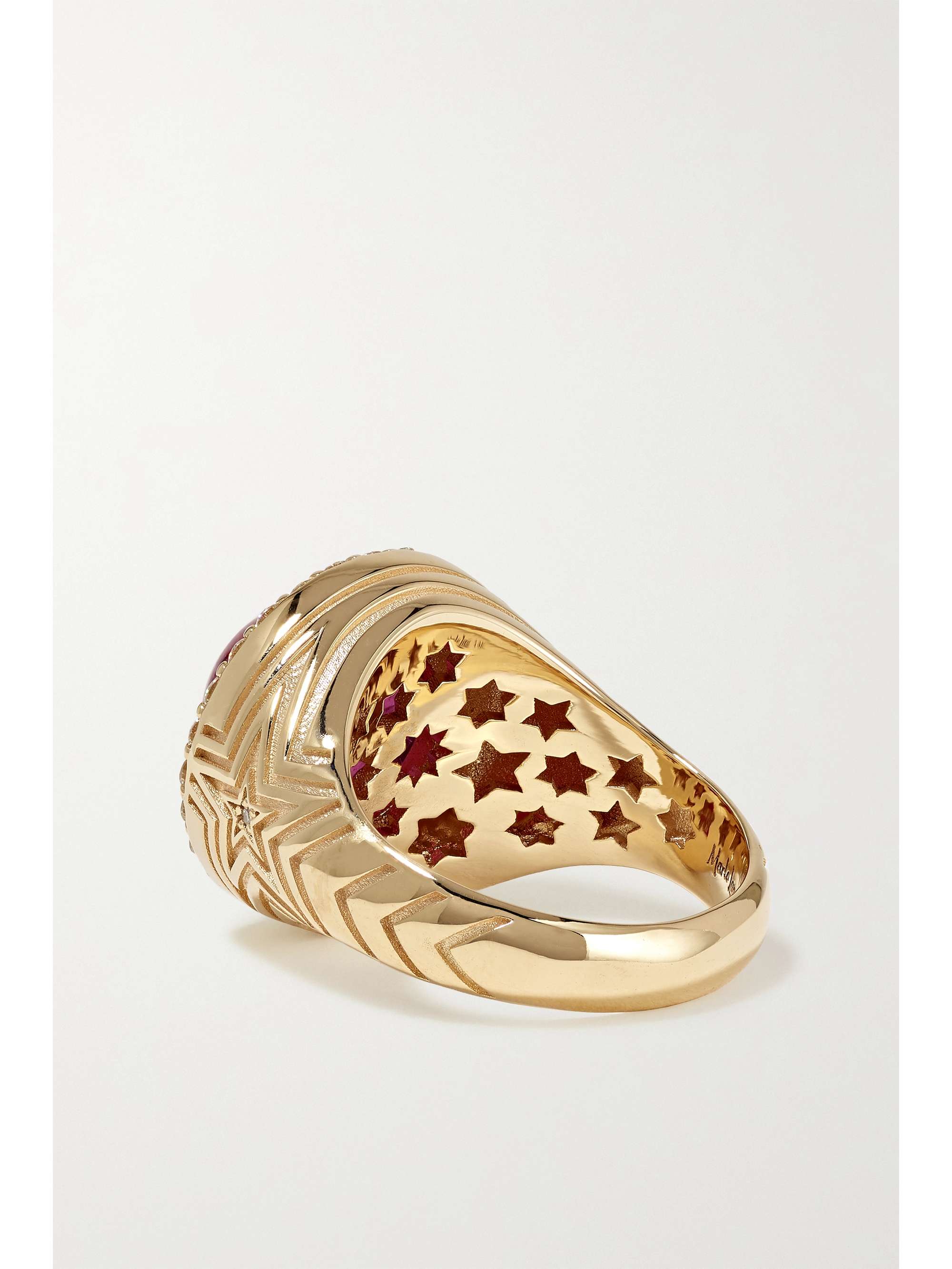MARLO LAZ 14-karat gold, tourmaline and diamond ring