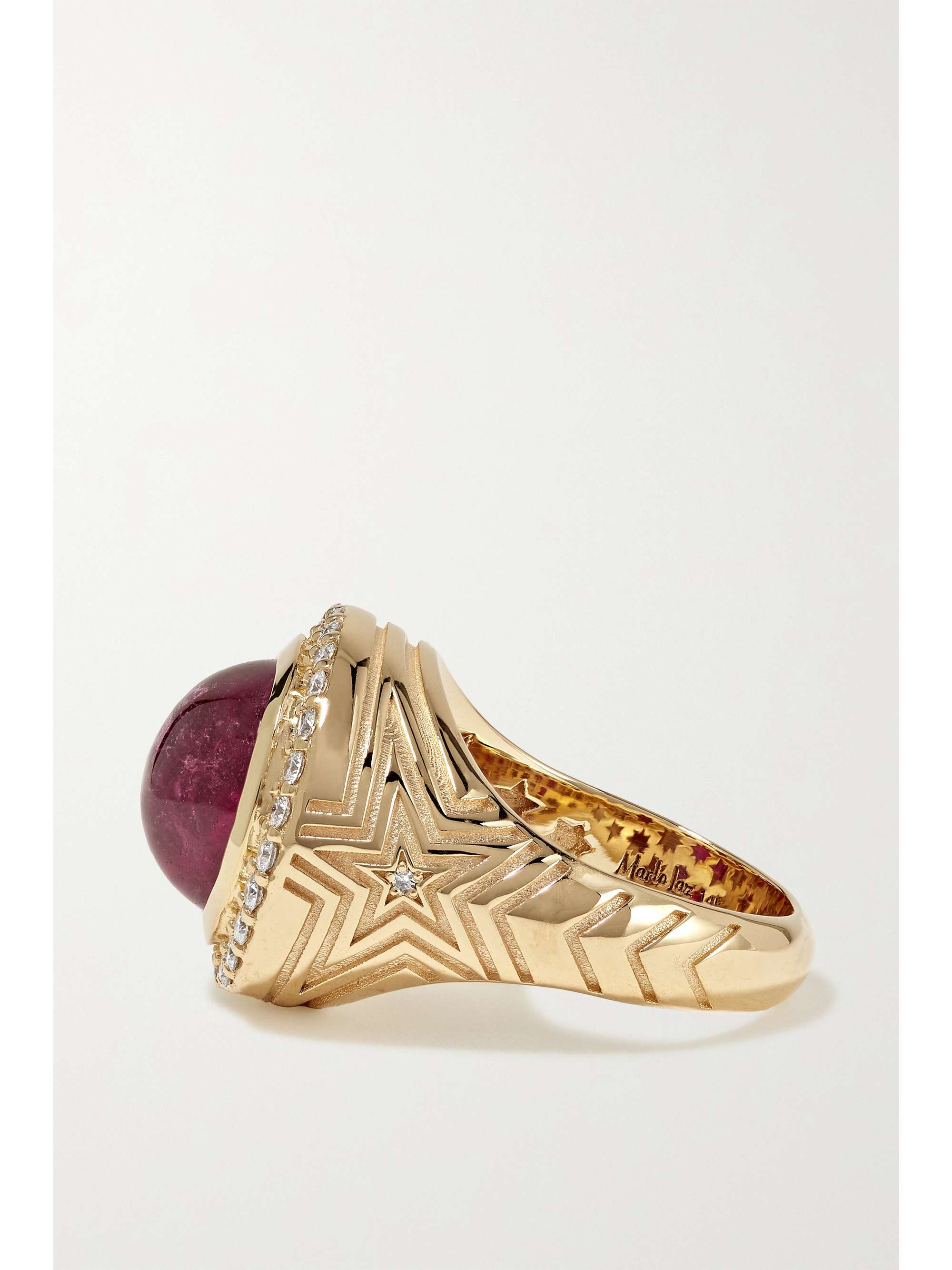 MARLO LAZ 14-karat gold, tourmaline and diamond ring