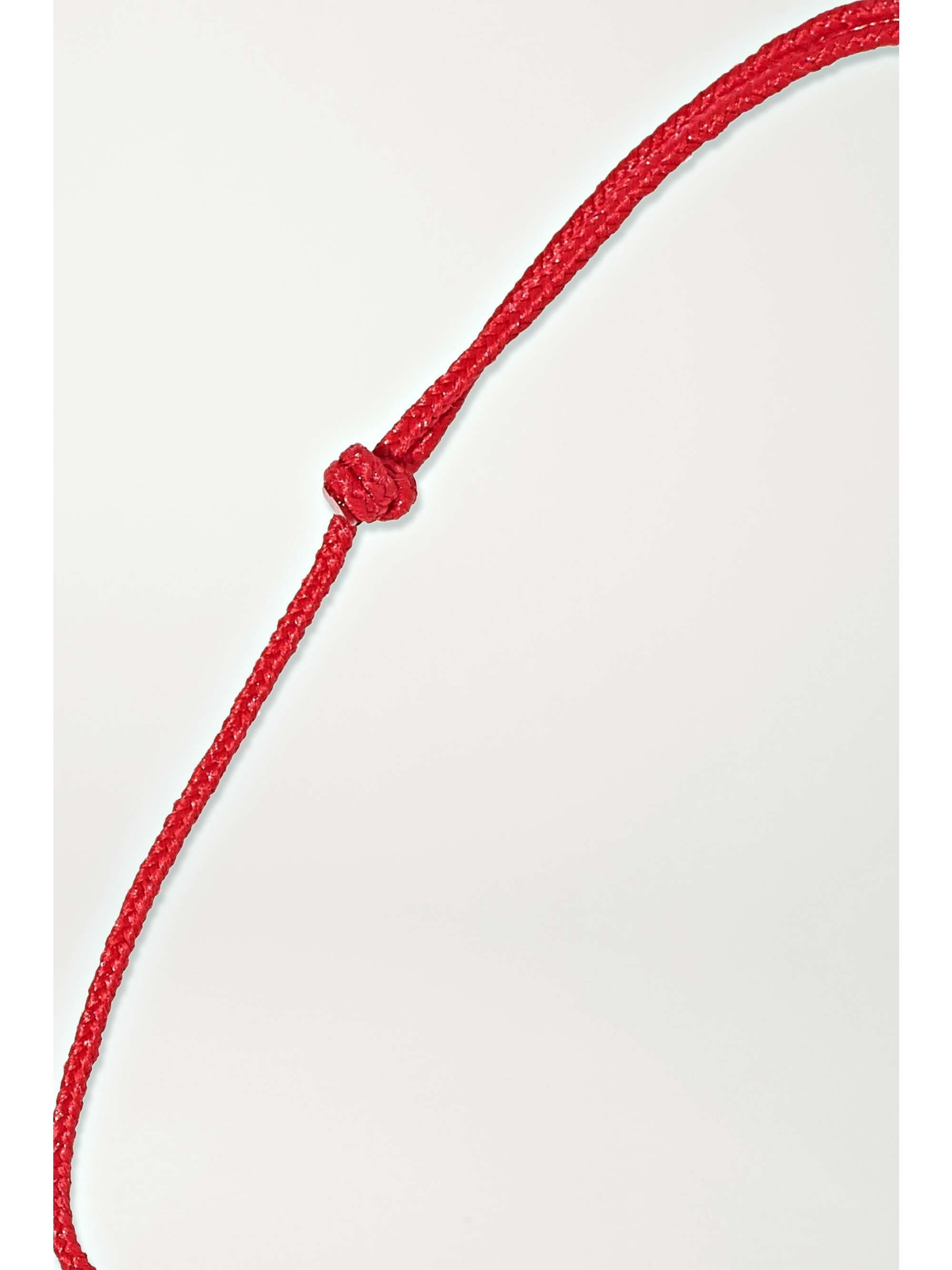 MARIE-HÉLÈNE DE TAILLAC Clover 18-karat gold, cord and diamond bracelet