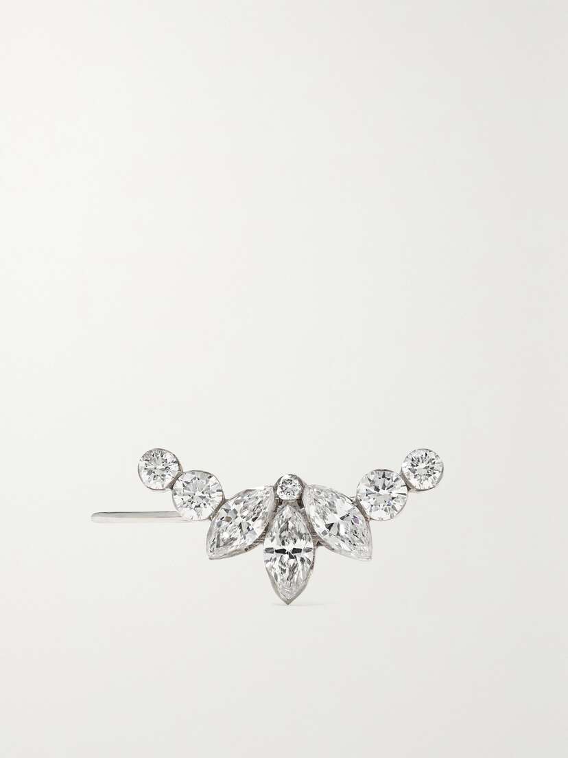 MARIA TASH Lotus Garland 18-karat White Gold Diamond Earring