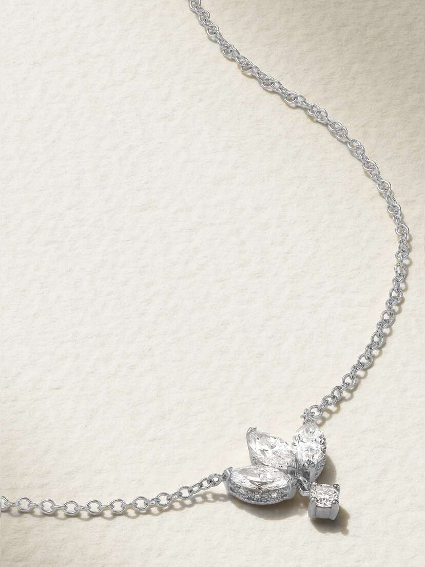 MARIA TASH Lotus 18-karat White Gold Diamond Necklace