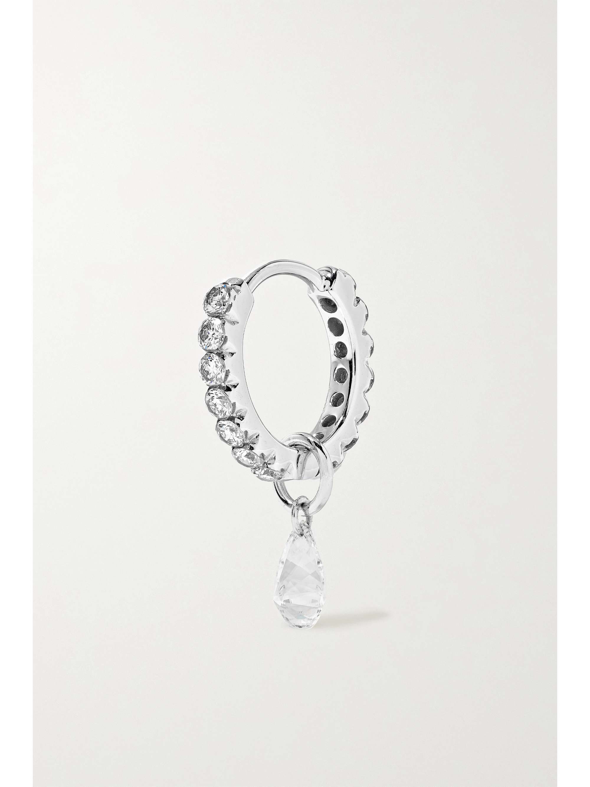 MARIA TASH Eternity 8mm 18-karat white gold diamond hoop earring
