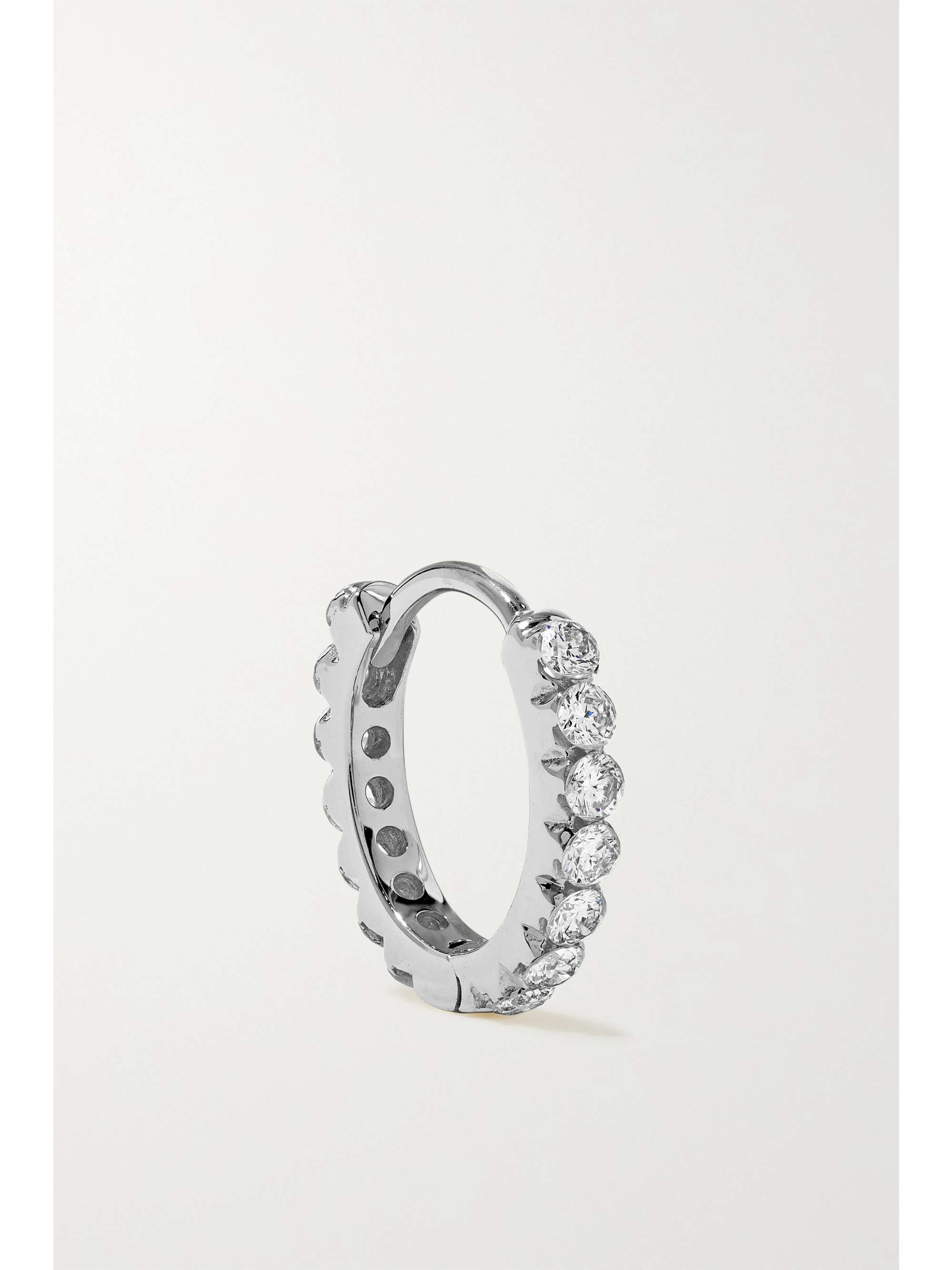 MARIA TASH Eternity 8mm 18-karat white gold diamond hoop earring