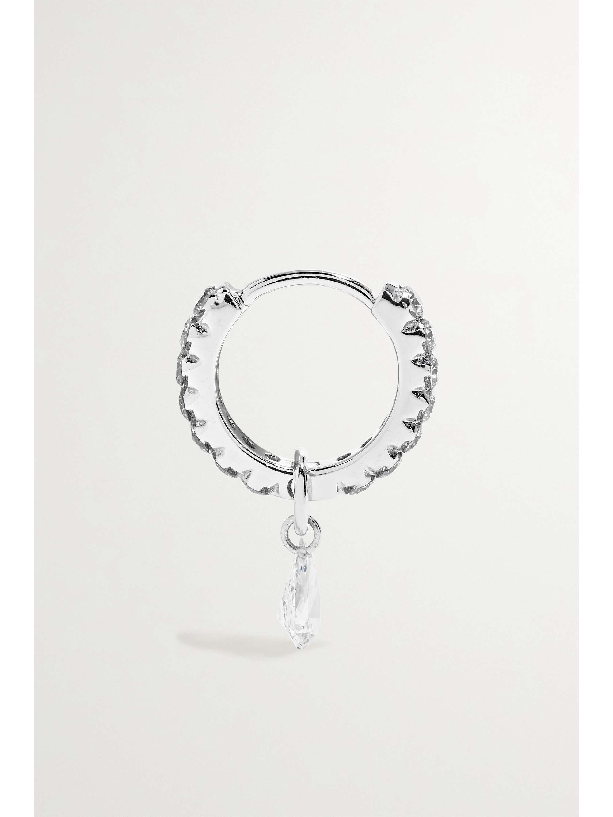 MARIA TASH Eternity 8mm 18-karat white gold diamond hoop earring