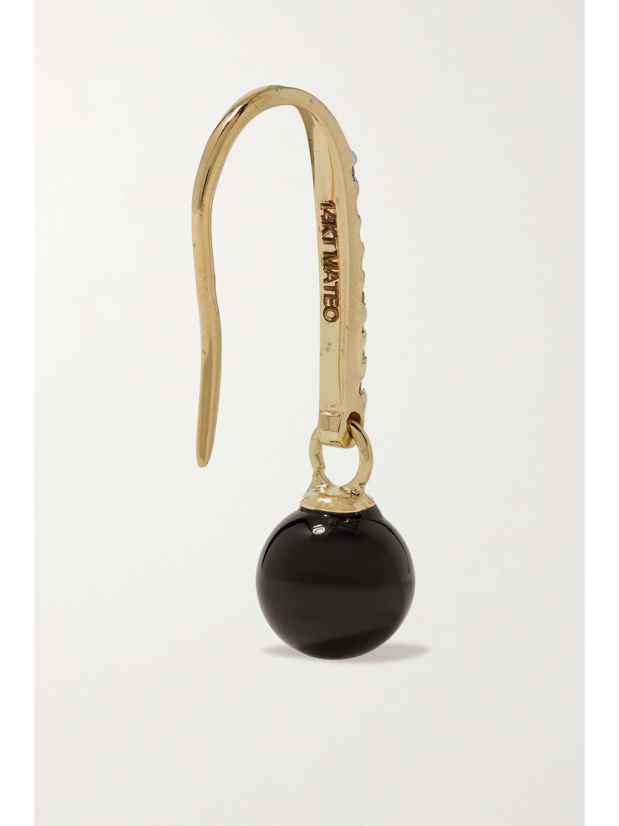 MATEO 14-karat gold, onyx and diamond earrings
