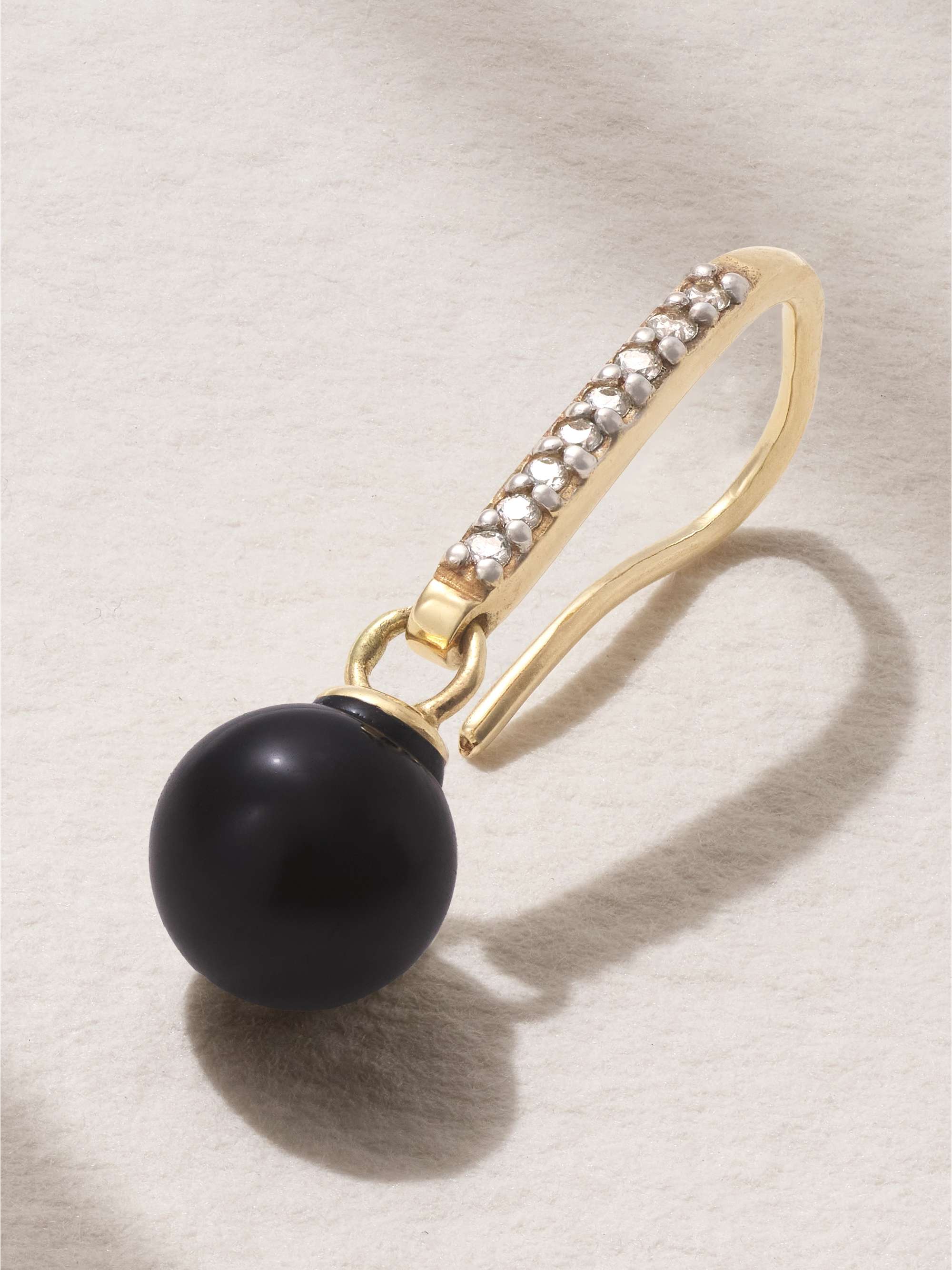 MATEO 14-karat gold, onyx and diamond earrings
