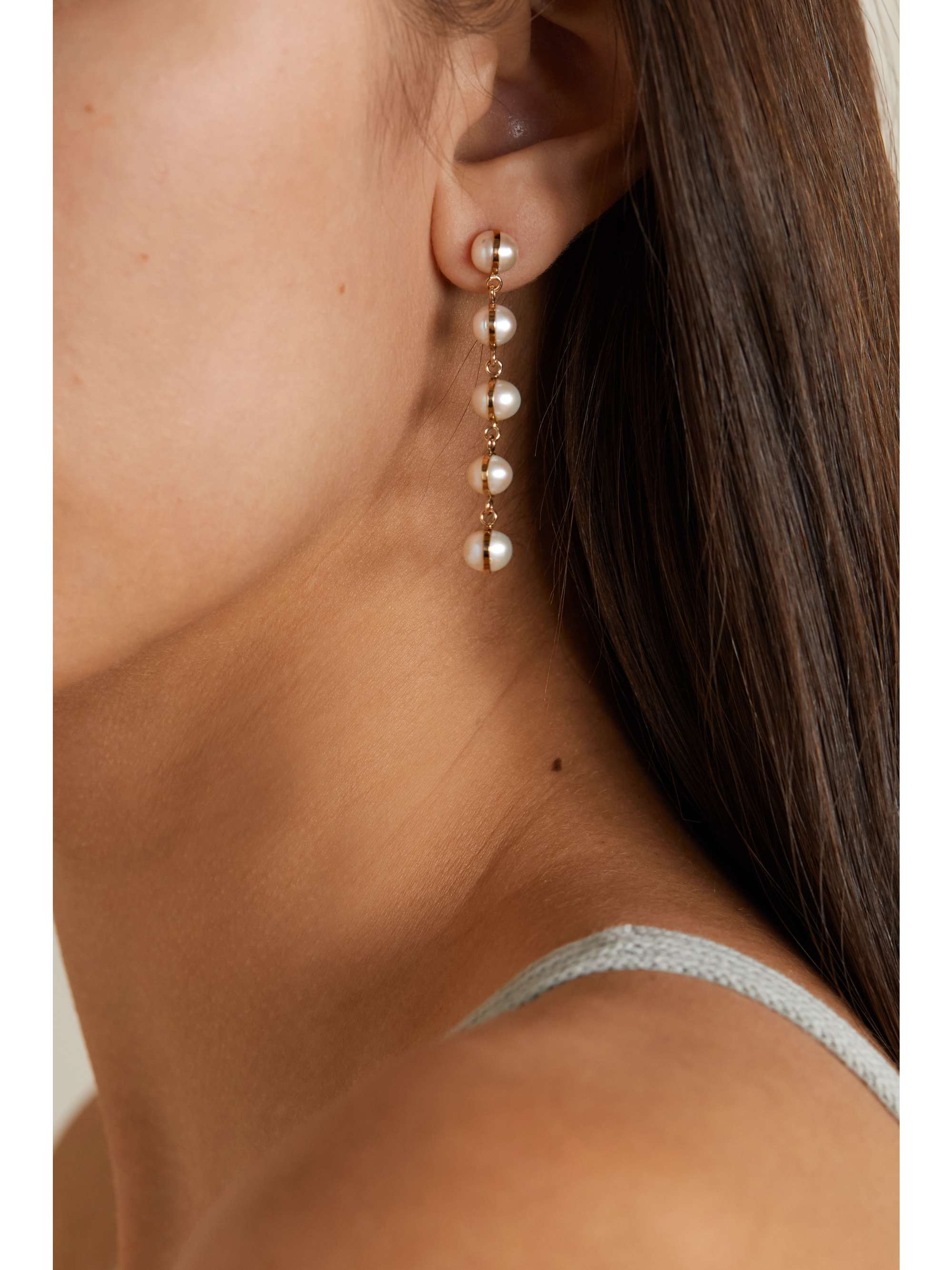 MELISSA JOY MANNING Ohrringe aus 14 Karat Gold mit Perlen