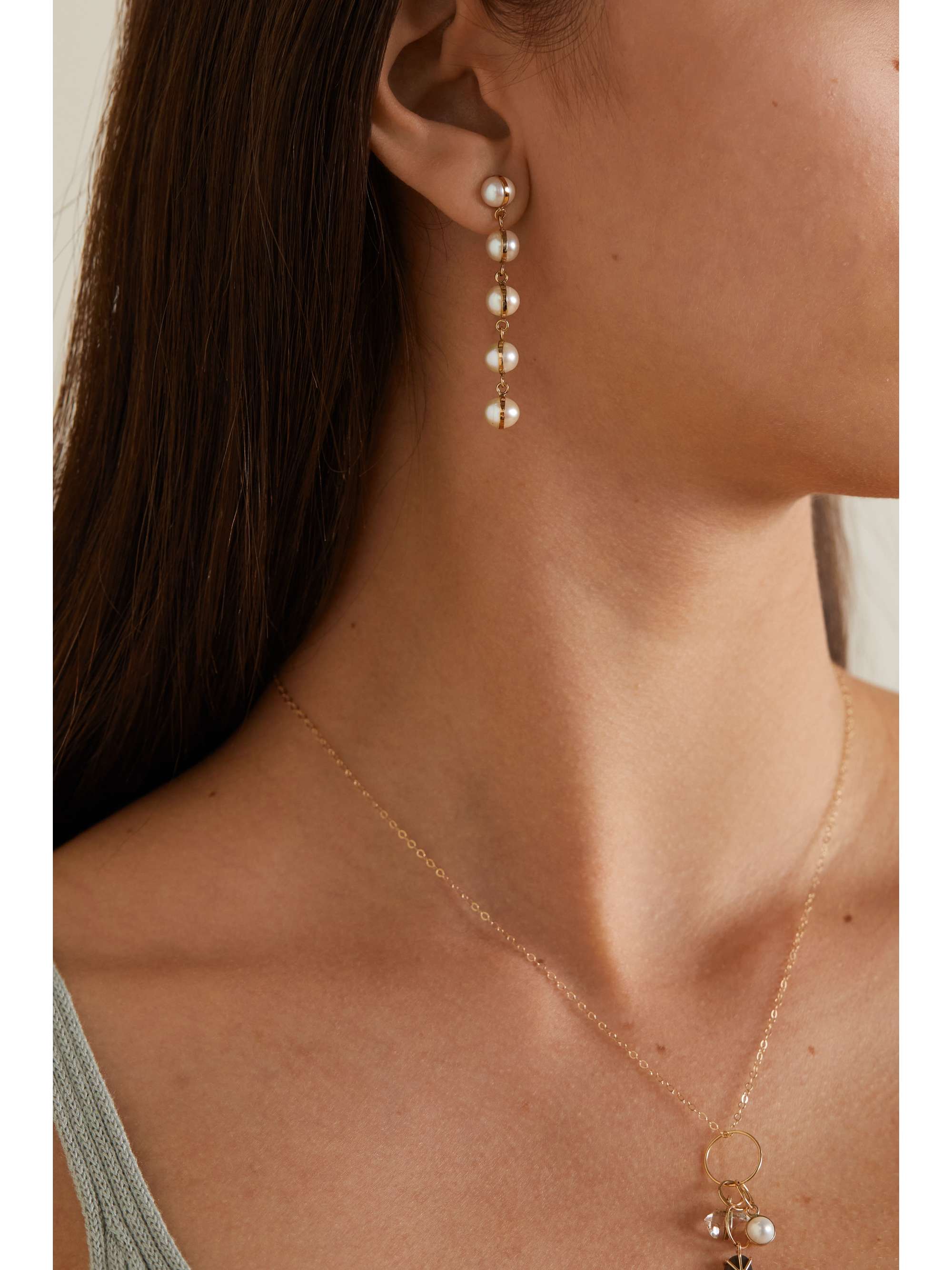 MELISSA JOY MANNING Ohrringe aus 14 Karat Gold mit Perlen