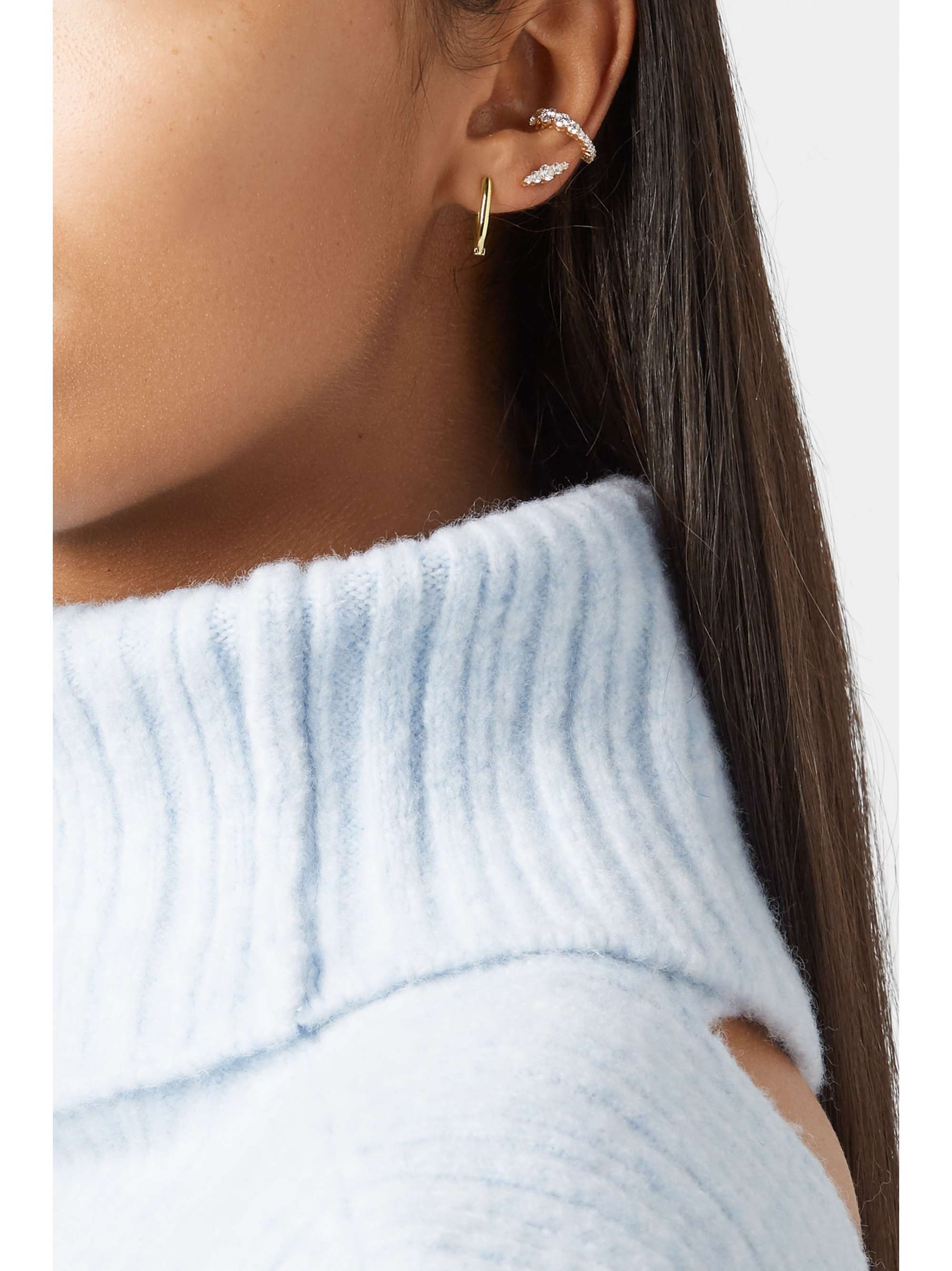 MELISSA KAYE Cristina small 18-karat gold earrings