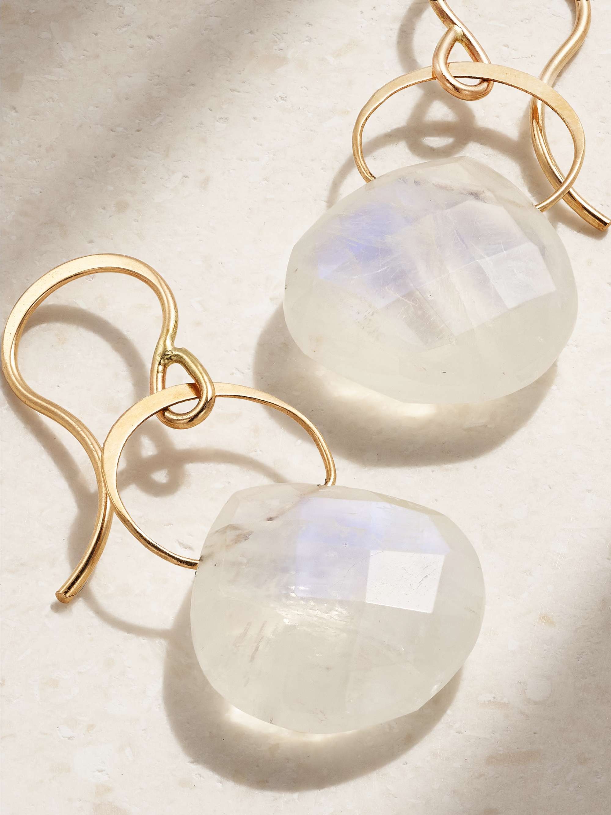 MELISSA JOY MANNING 14-karat gold moonstone earrings