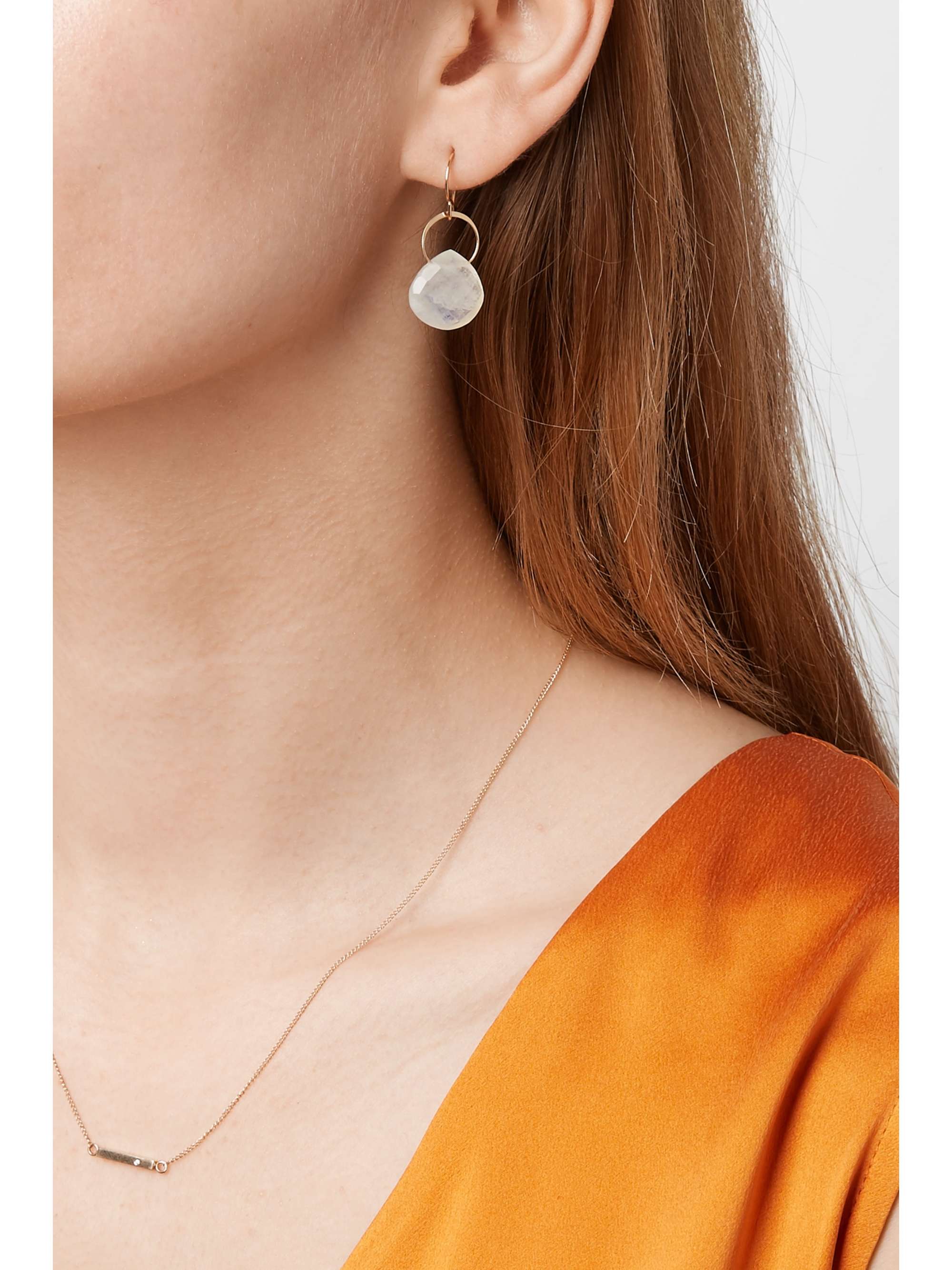 MELISSA JOY MANNING 14-karat gold moonstone earrings