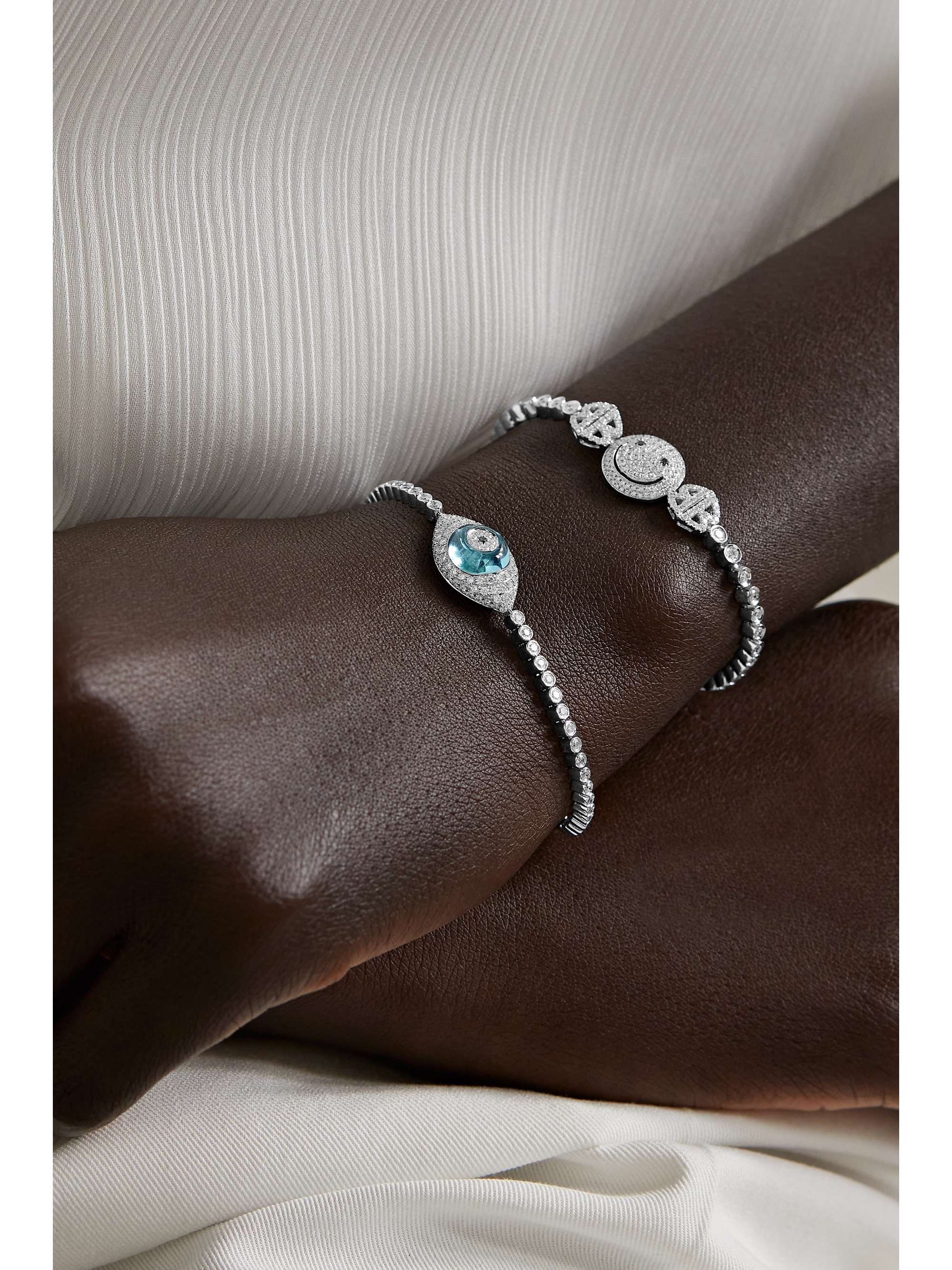 LORRAINE SCHWARTZ Against Evil Eye 18-karat rose gold, topaz and diamond bracelet