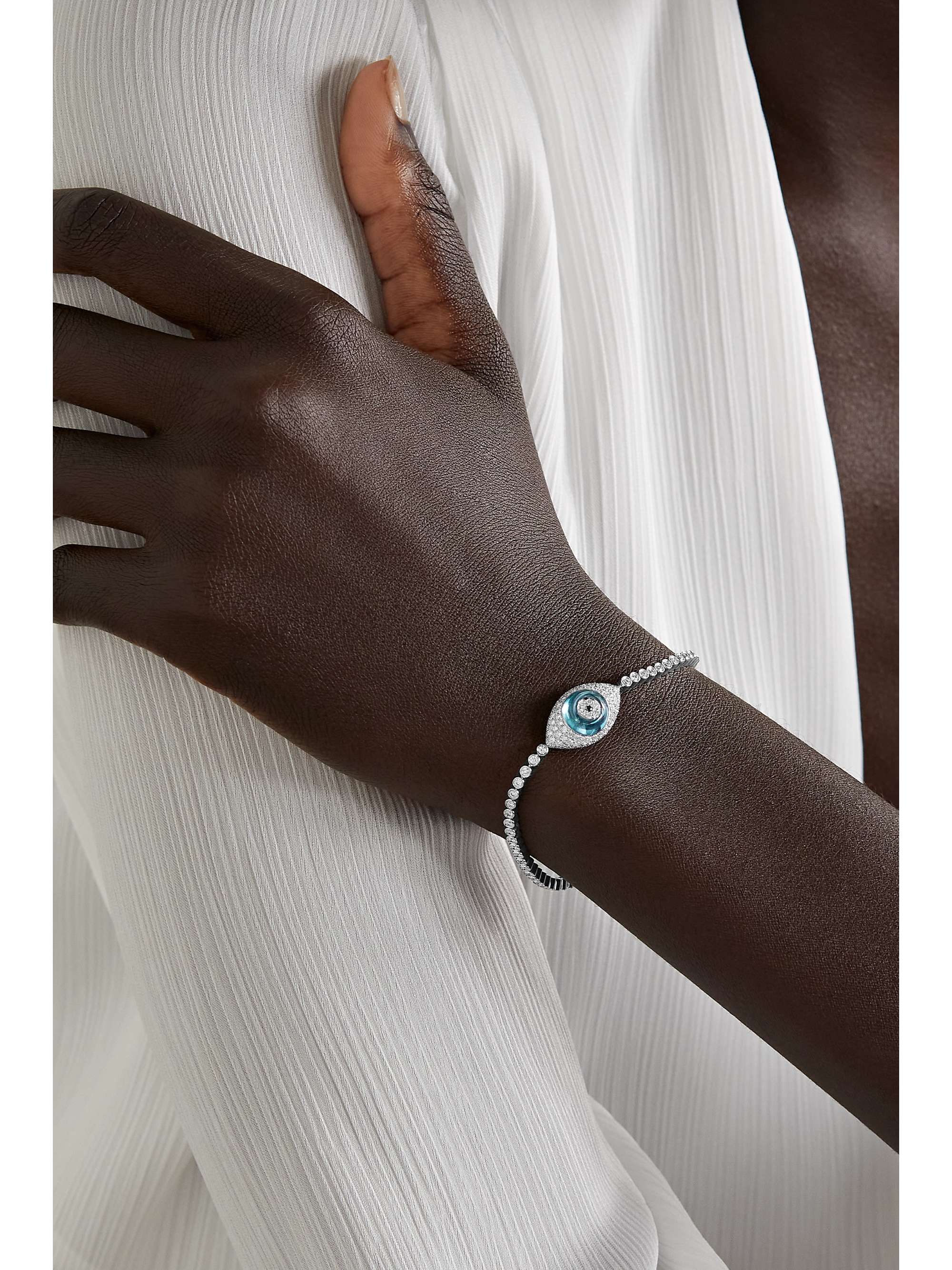 LORRAINE SCHWARTZ Against Evil Eye 18-karat rose gold, topaz and diamond bracelet