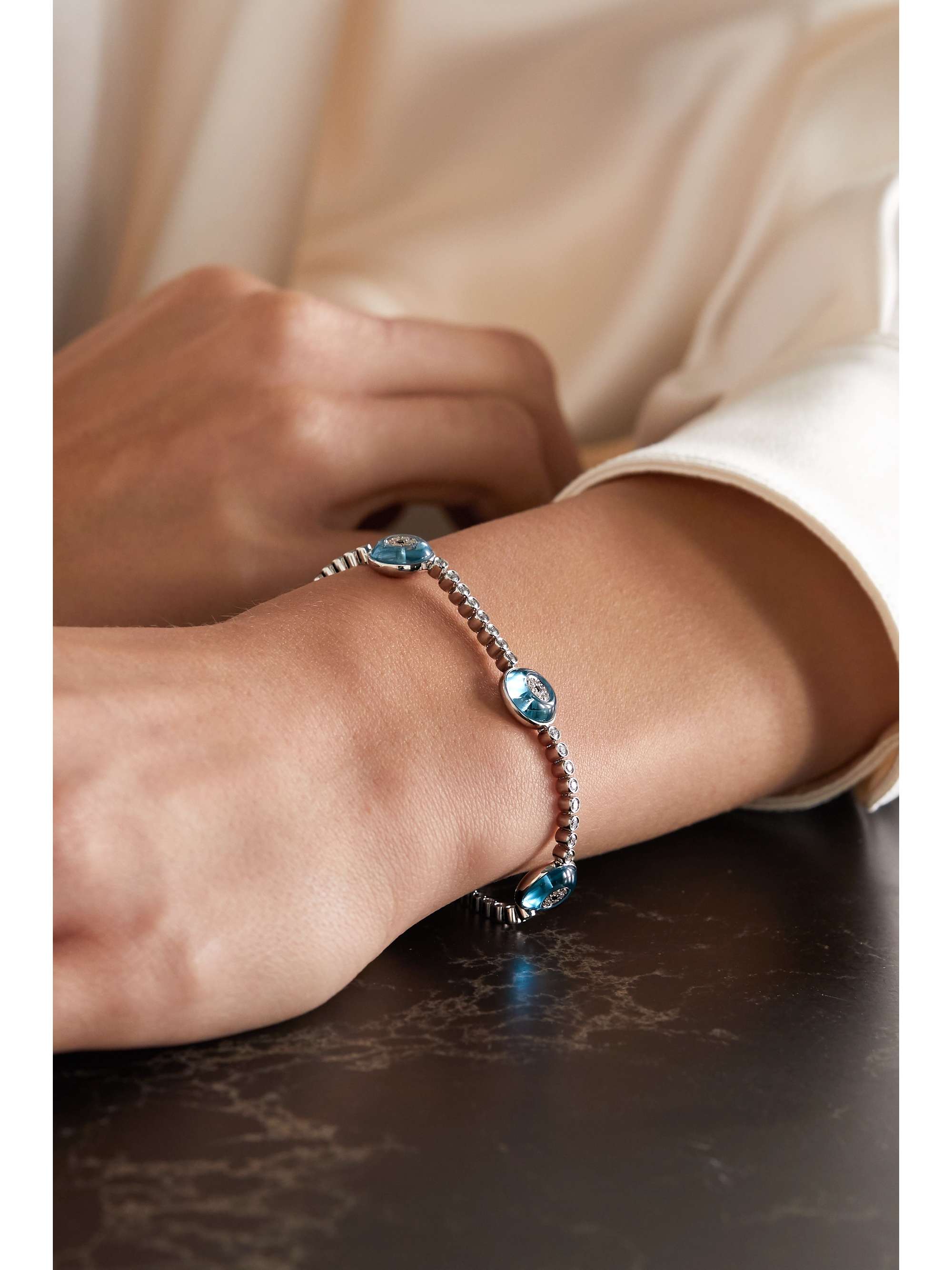 LORRAINE SCHWARTZ 18-karat gold, topaz and diamond bracelet