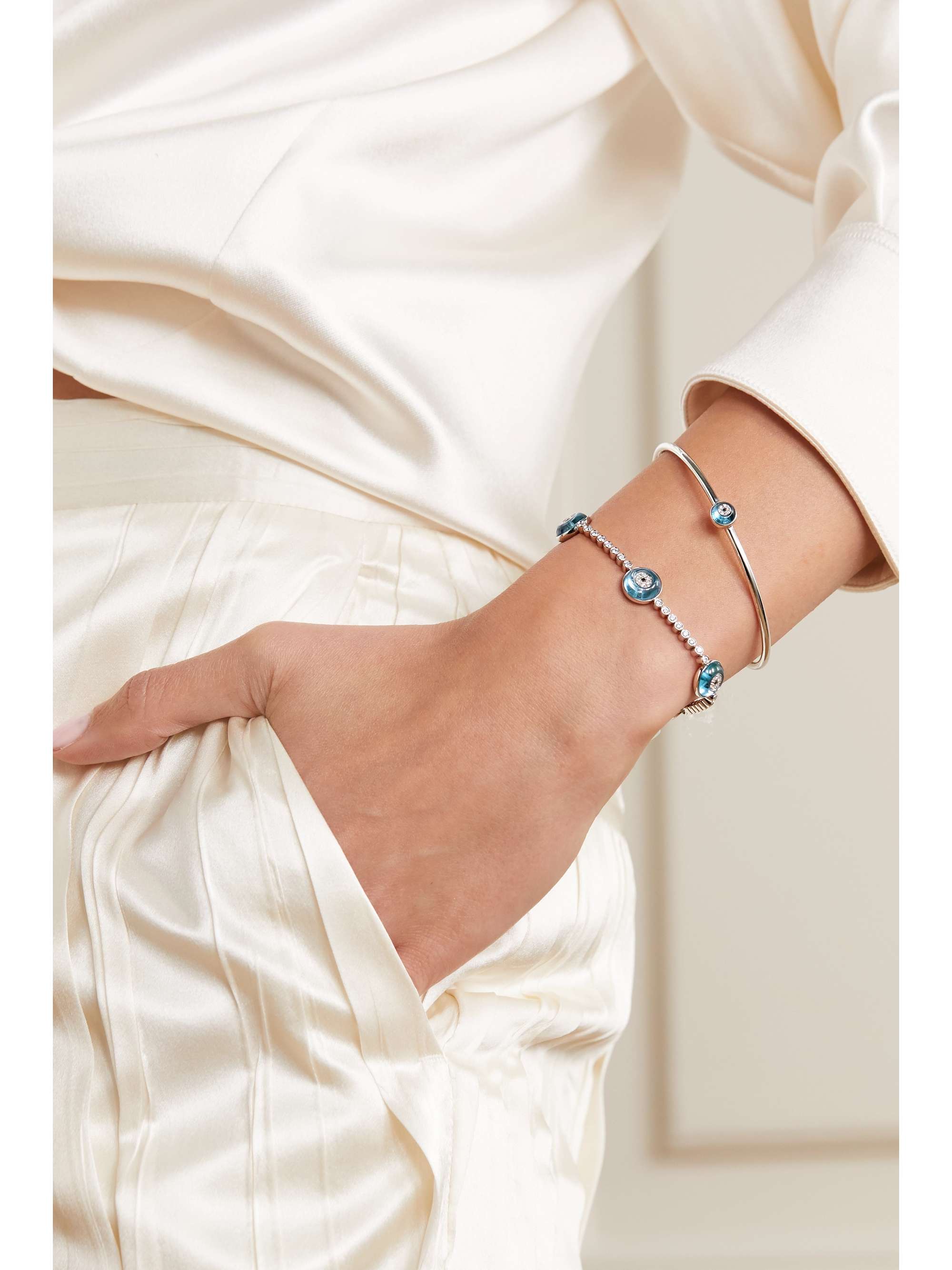 LORRAINE SCHWARTZ 18-karat gold, topaz and diamond bracelet