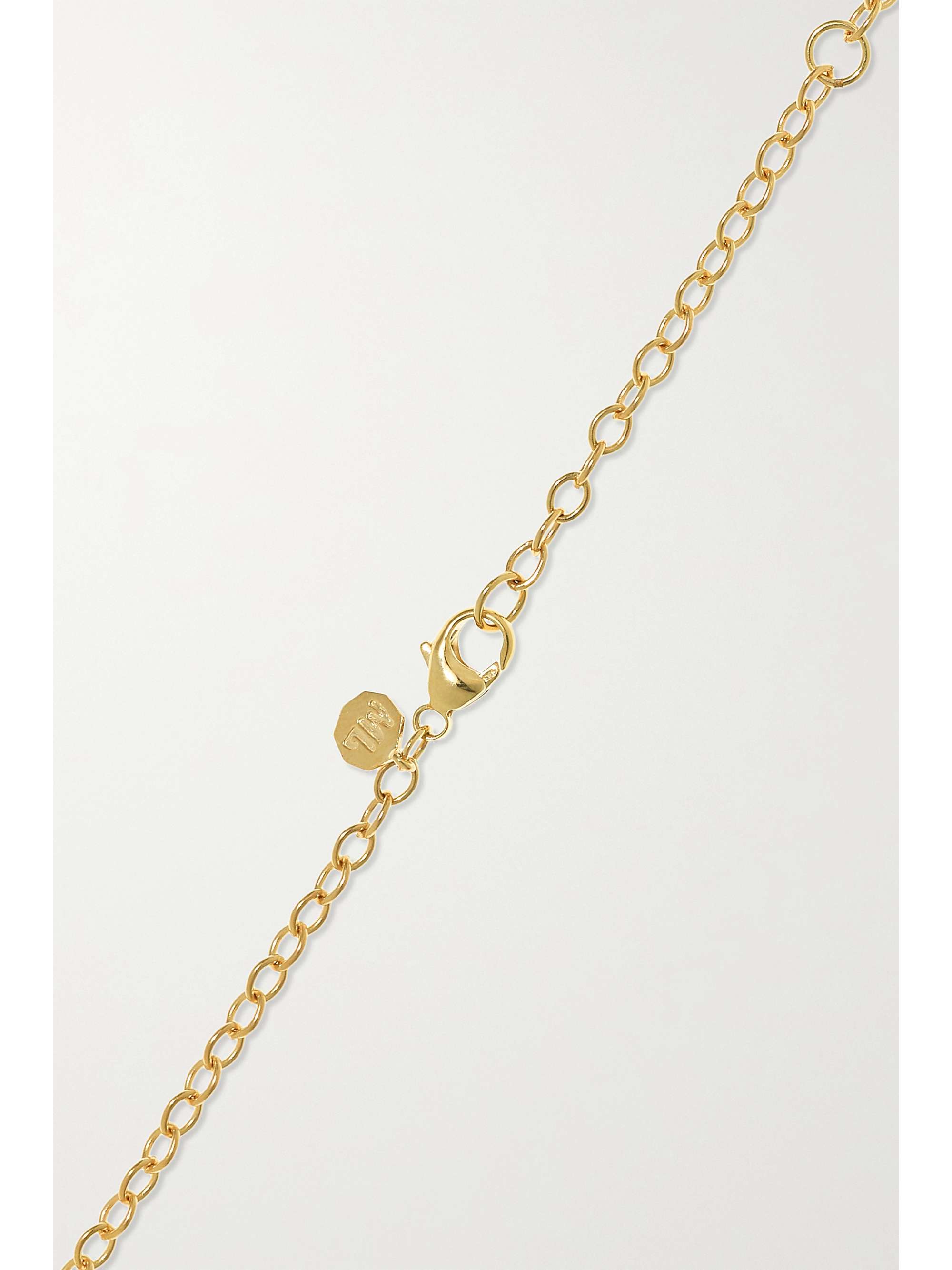 MARLO LAZ Tie Dye 14-karat gold, enamel, garnet and diamond necklace