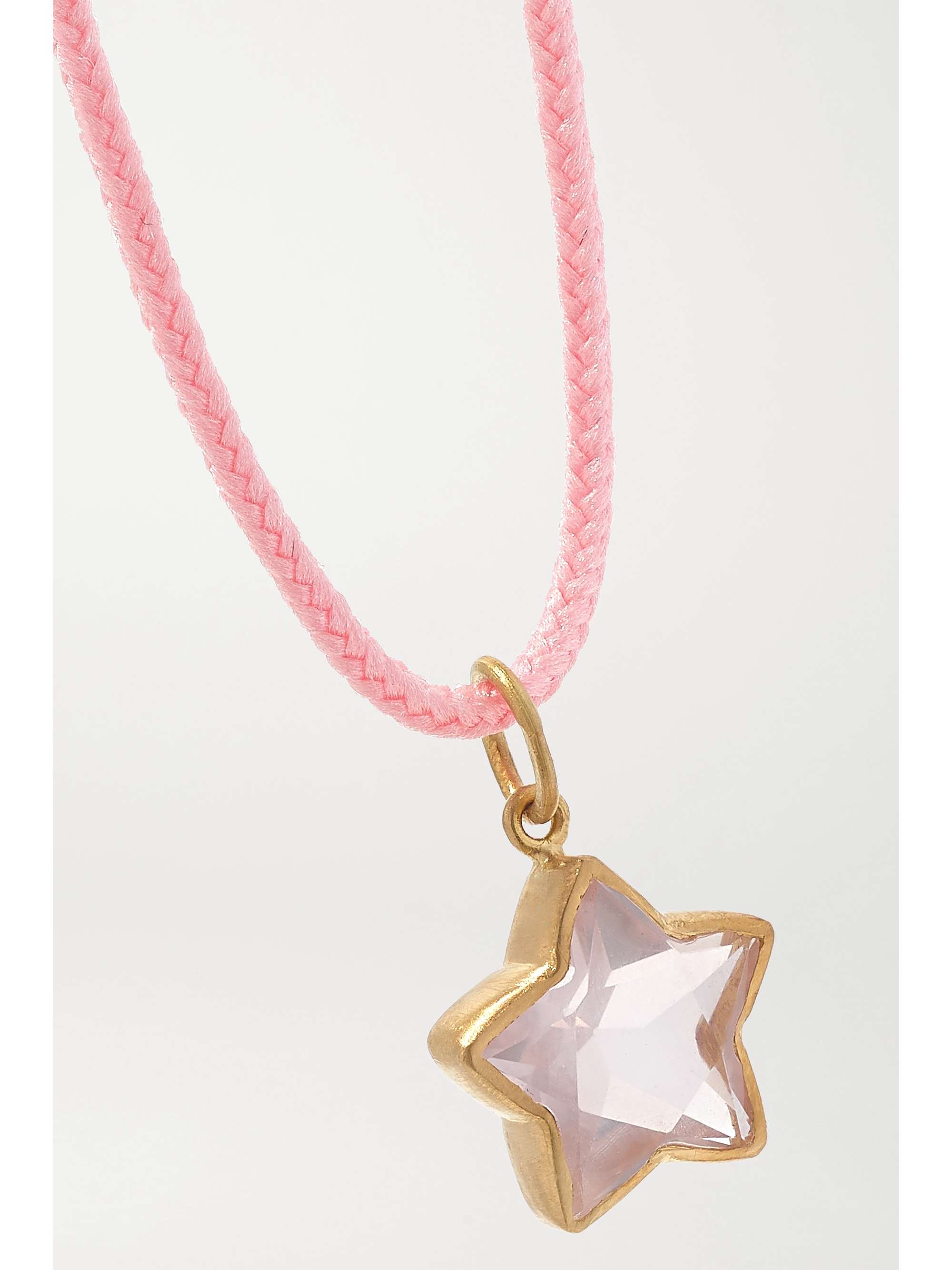MARIE-HÉLÈNE DE TAILLAC Cassiopeia 18-karat gold, quartz and cord bracelet
