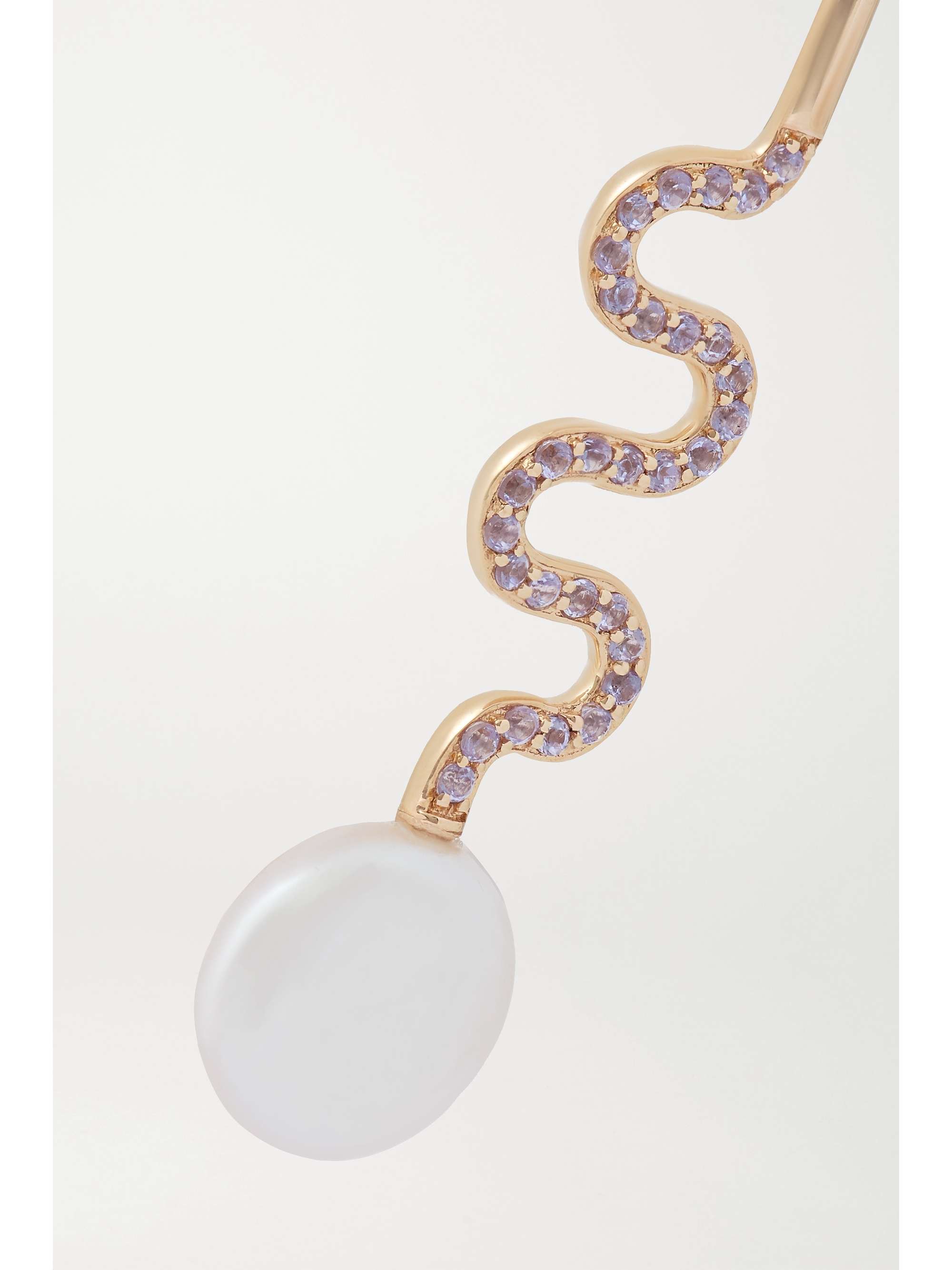 MARIA BLACK Miraggio Violet Twirl gold, pearl and crystal earring