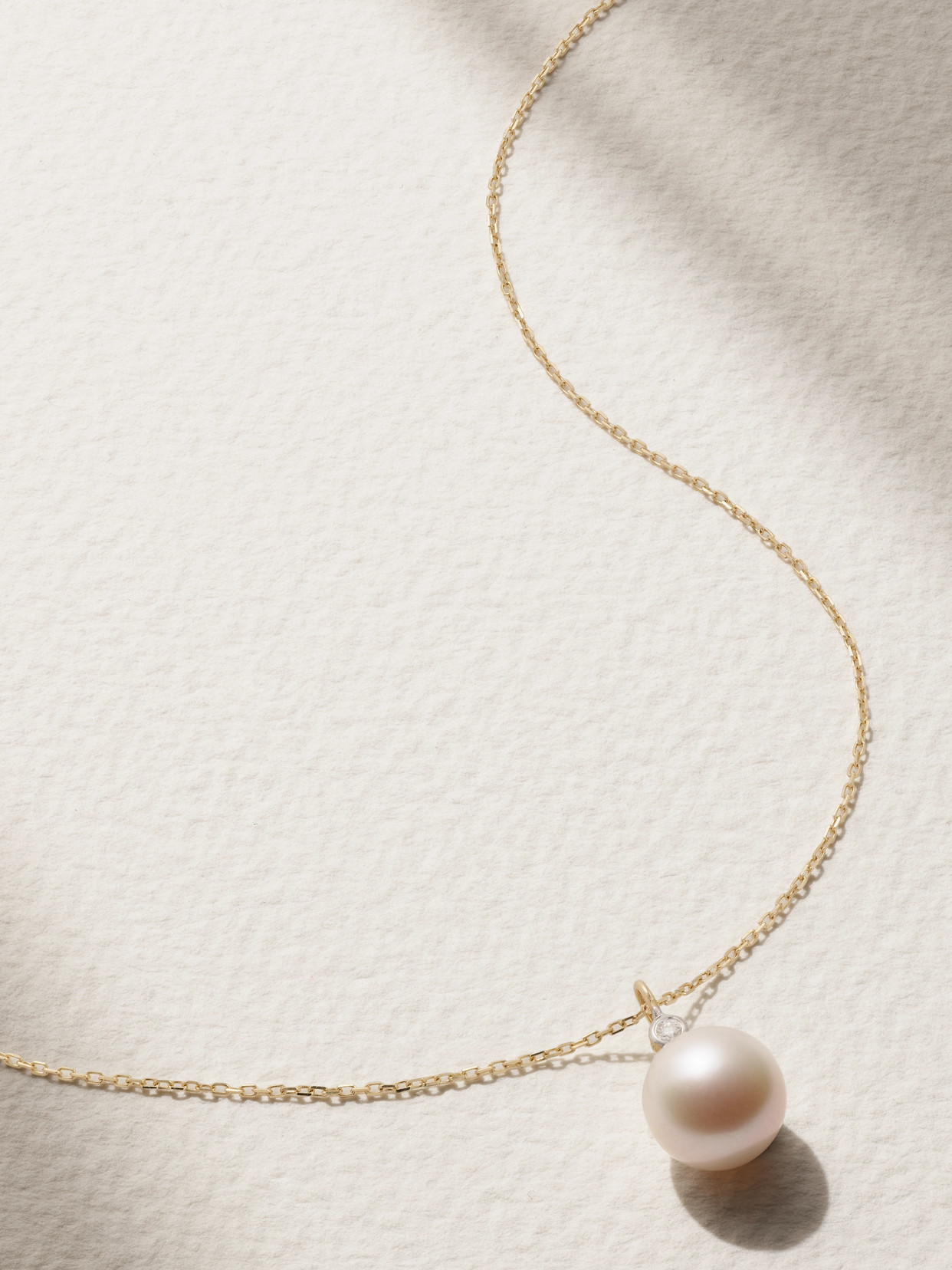 Mateo 14-karat Gold, Pearl And Diamond Necklace In Gold