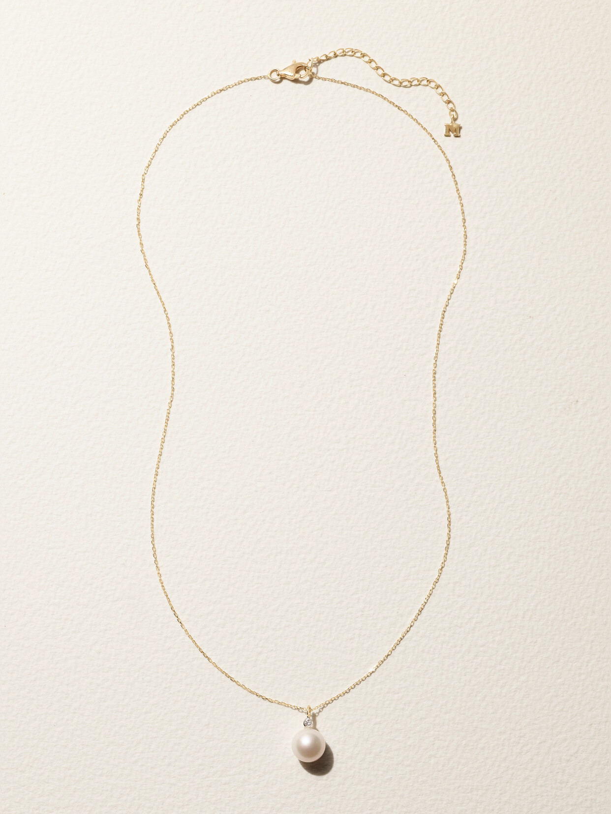 Mateo 14-karat Gold, Pearl And Diamond Necklace