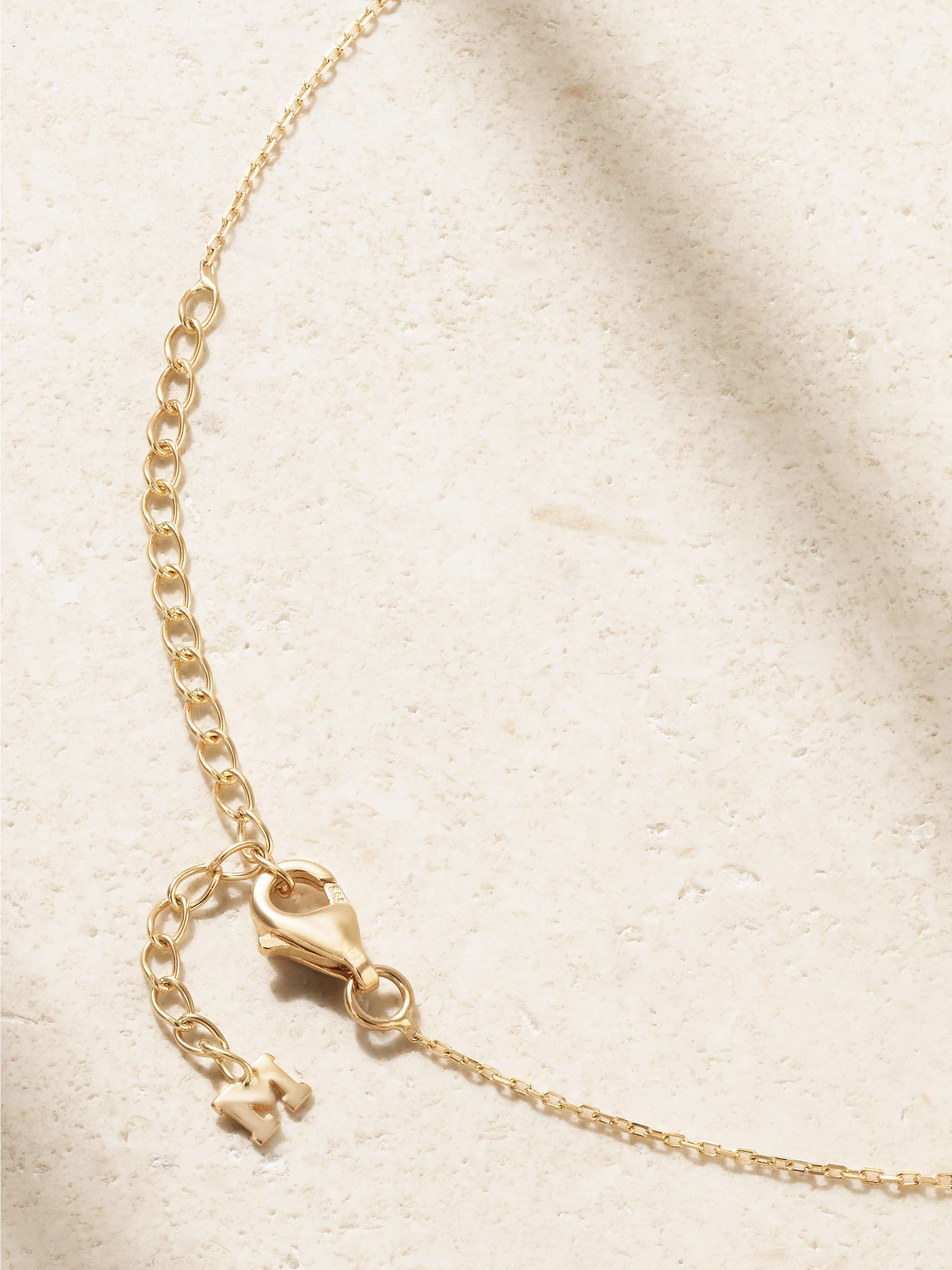 MATEO 14-karat gold, malachite and diamond necklace