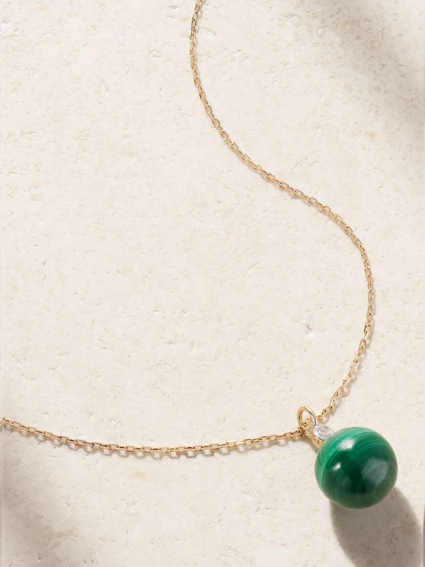 14-karat Gold, Malachite And Diamond Necklace | Mateo | Gold