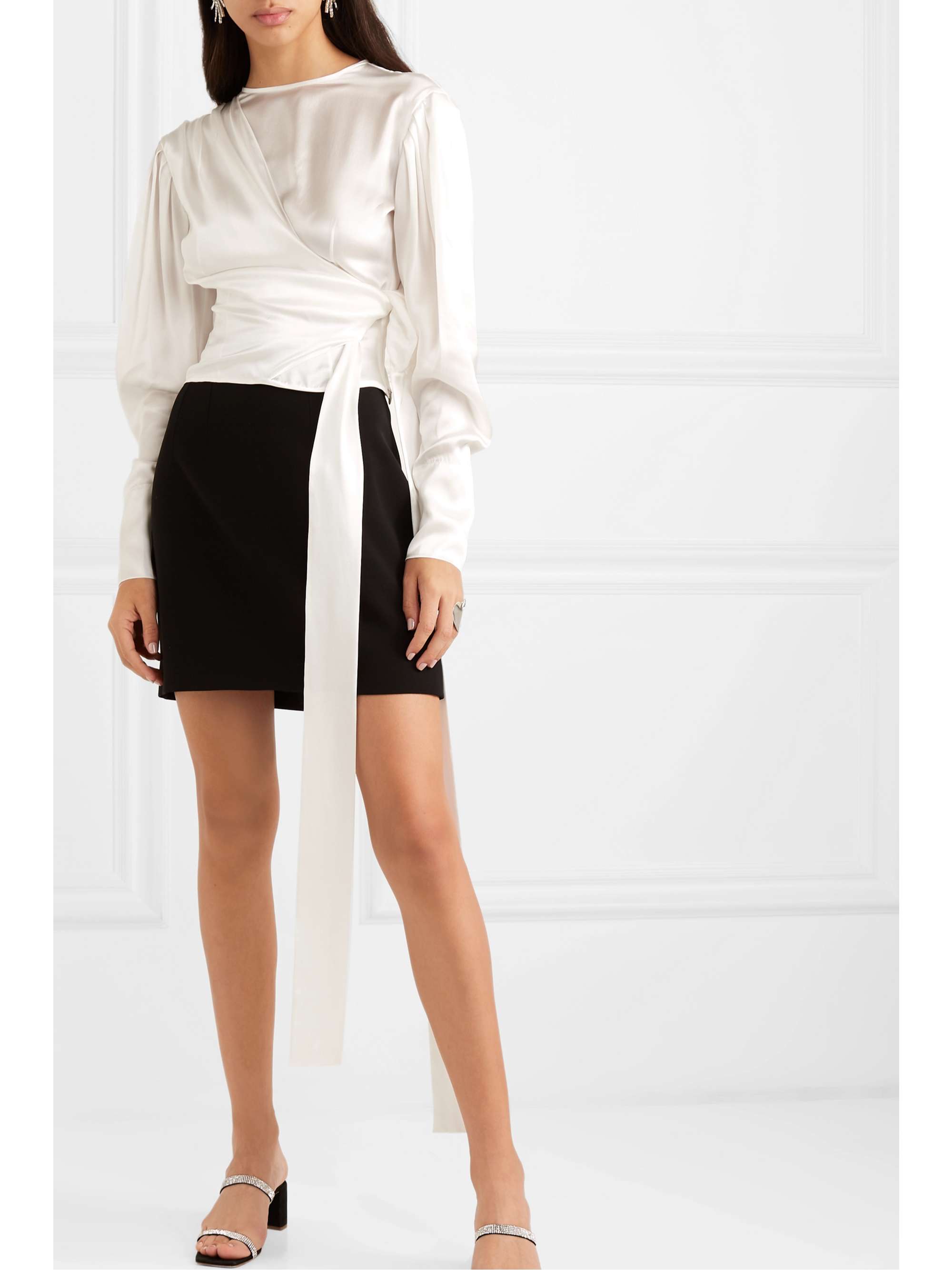 MATÉRIEL Draped silk-satin blouse