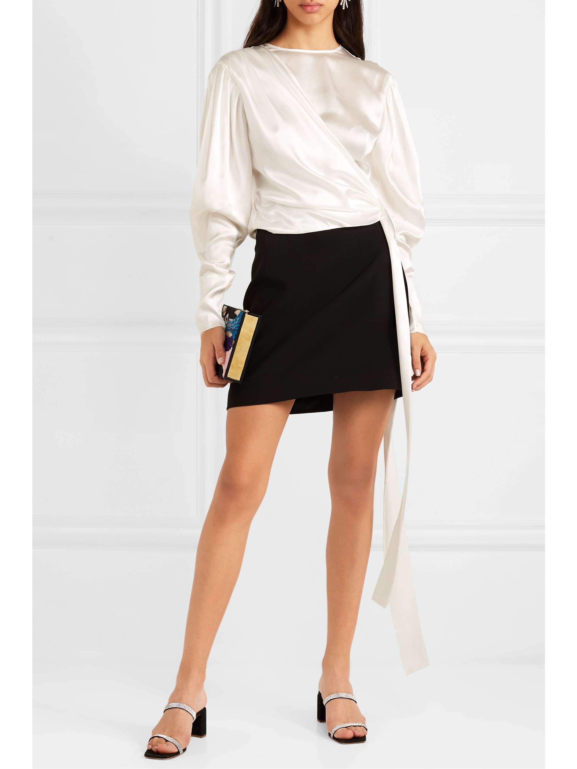 MATÉRIEL Draped silk-satin blouse