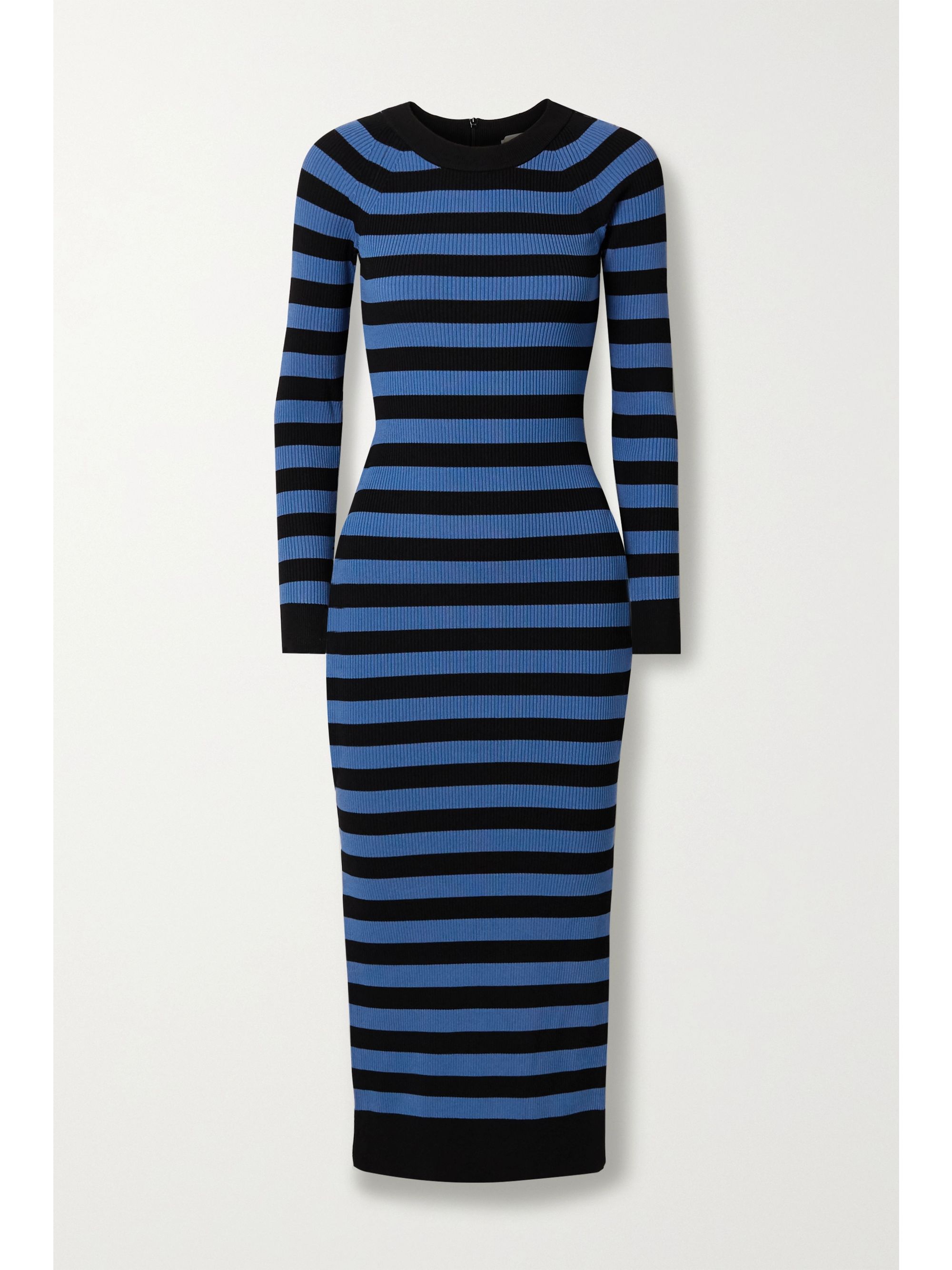 Michael kors blue and white striped dress Clearance