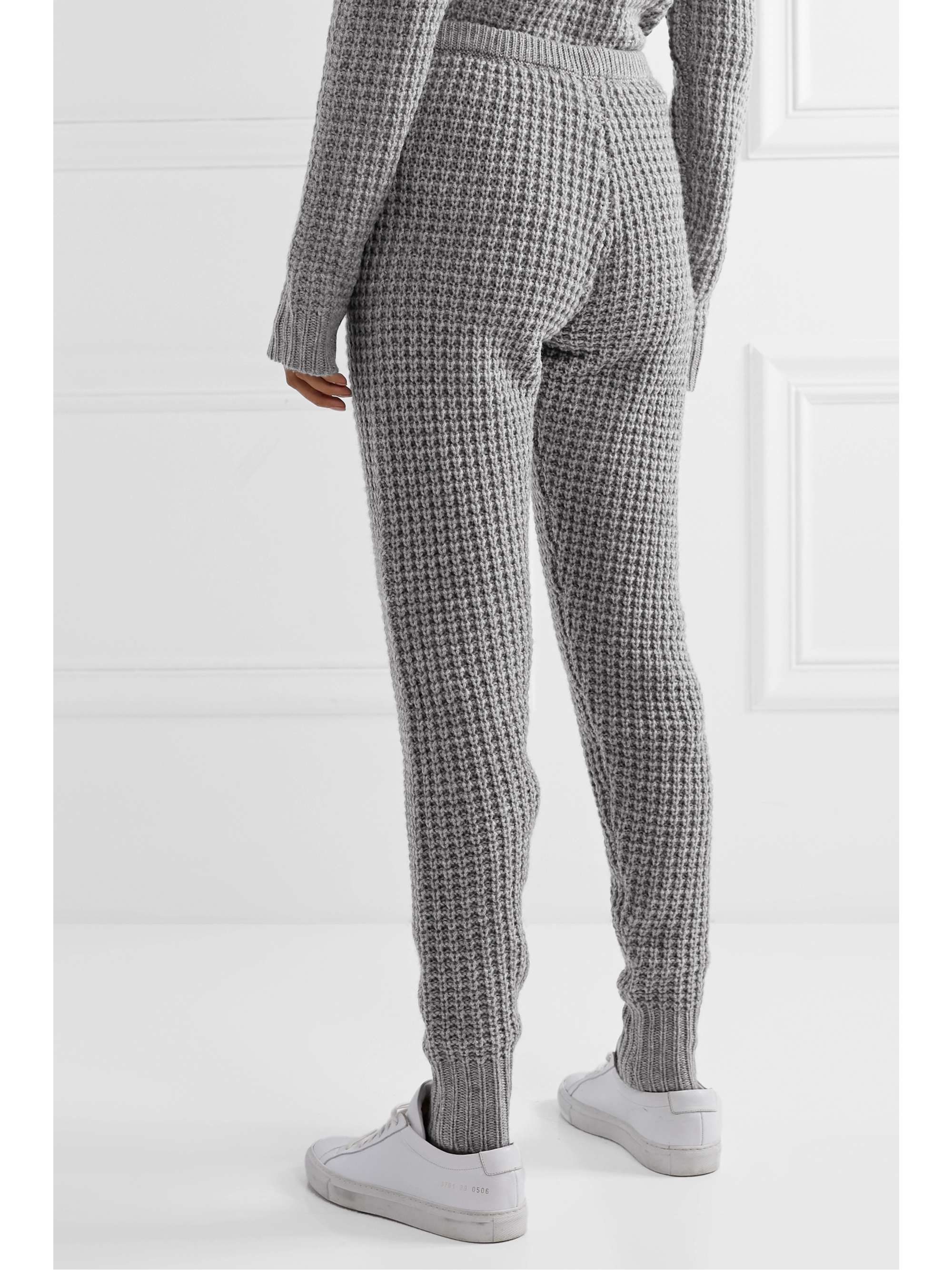 MADELEINE THOMPSON Oceanus waffle-knit wool and cashmere-blend track pants