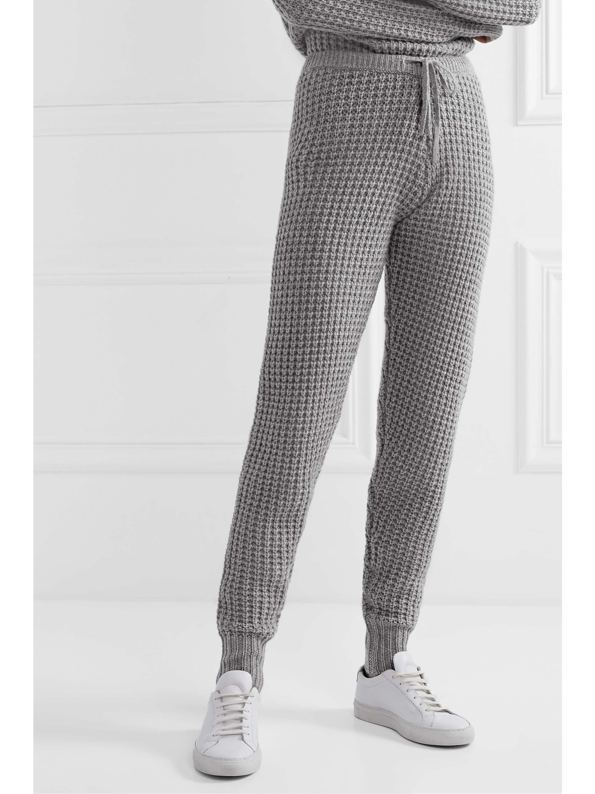 MADELEINE THOMPSON Oceanus waffle-knit wool and cashmere-blend track pants