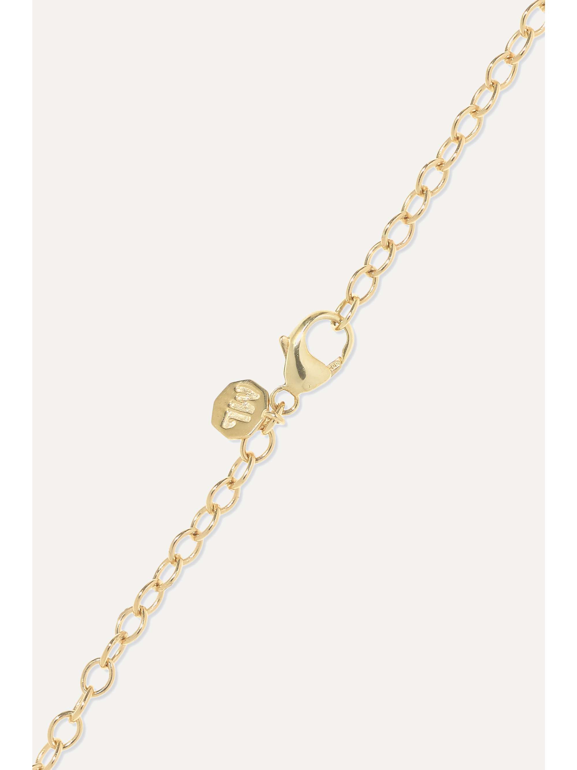 MARLO LAZ Tie Dye 14-karat gold, enamel, tanzanite and peridot necklace