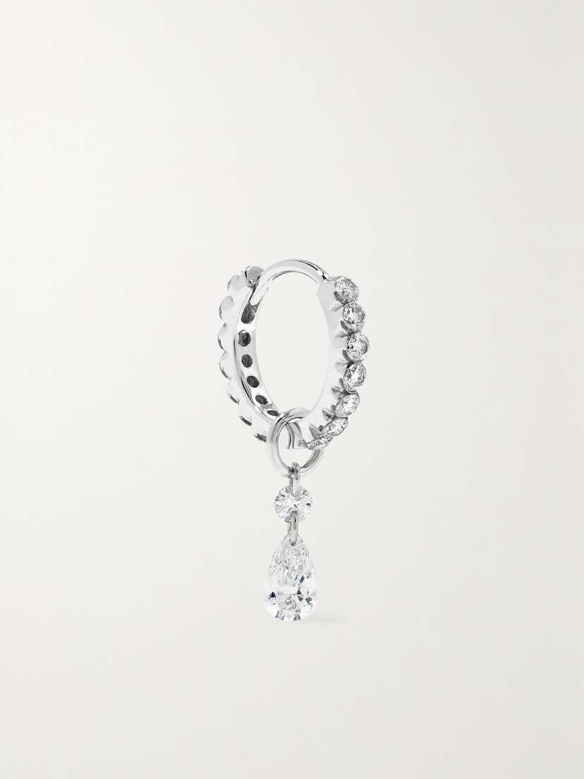 MARIA TASH 18-karat White Gold Diamond Hoop Earring