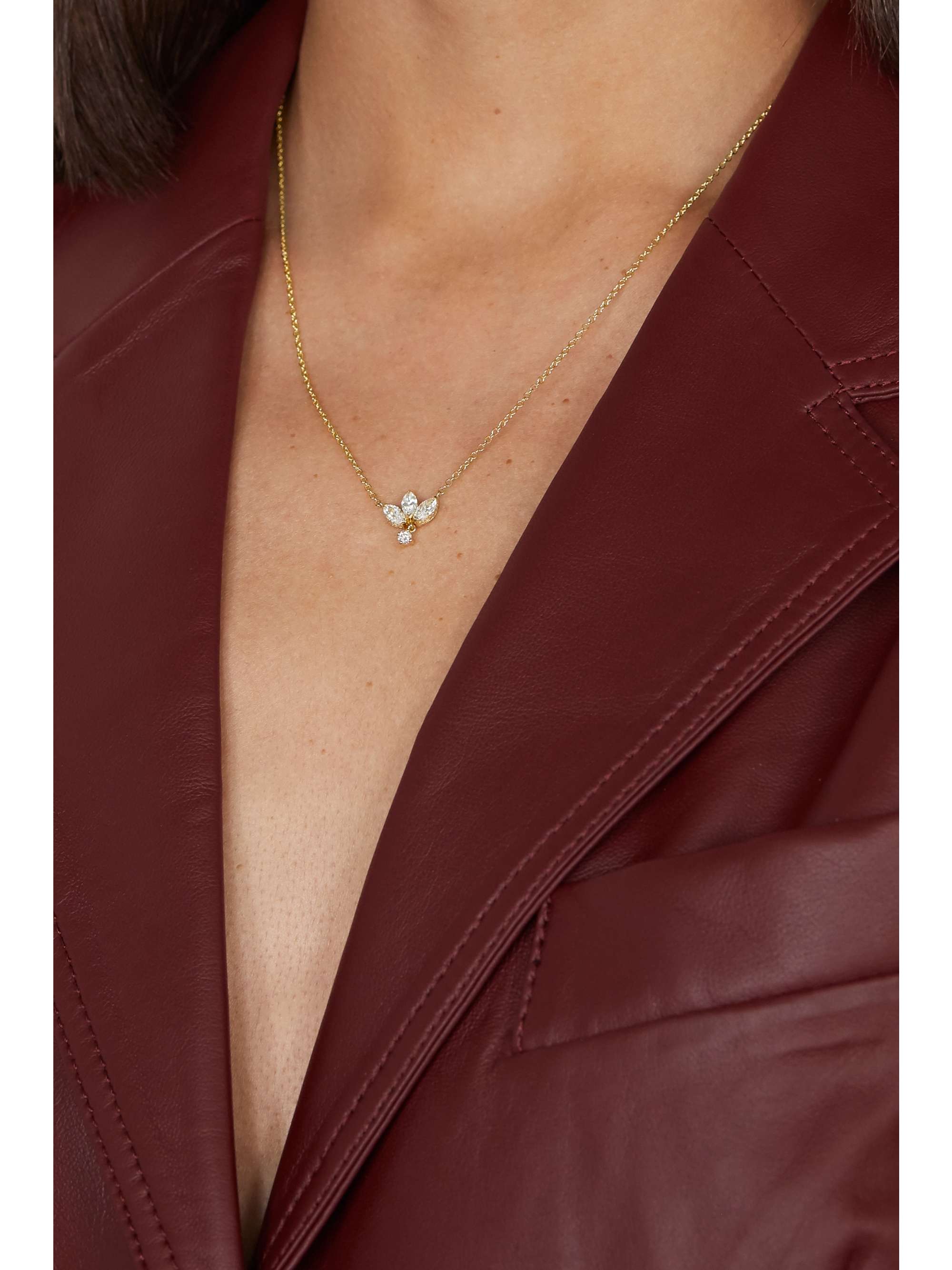 MARIA TASH Lotus 18-karat gold diamond necklace