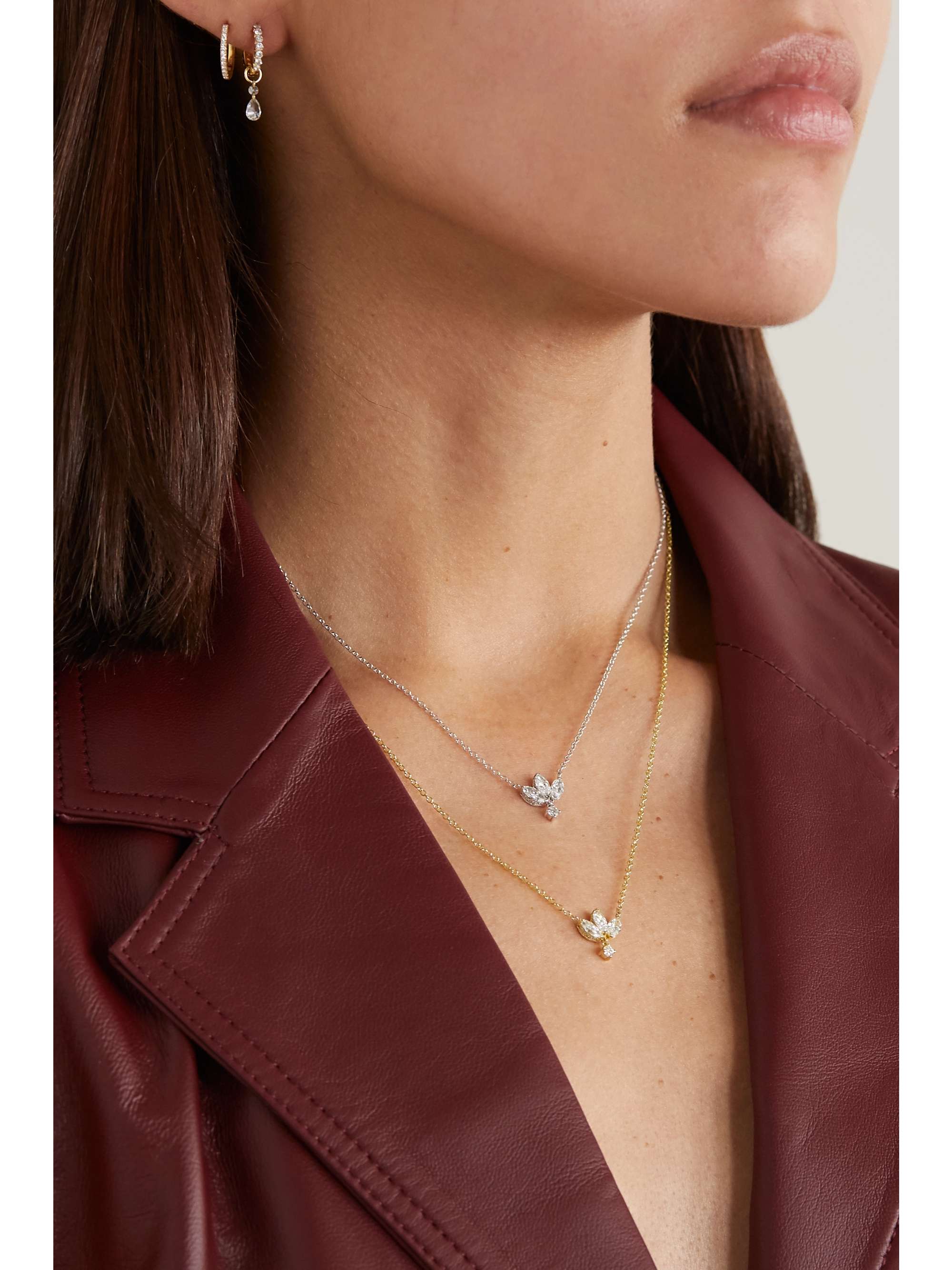 MARIA TASH Lotus 18-karat gold diamond necklace