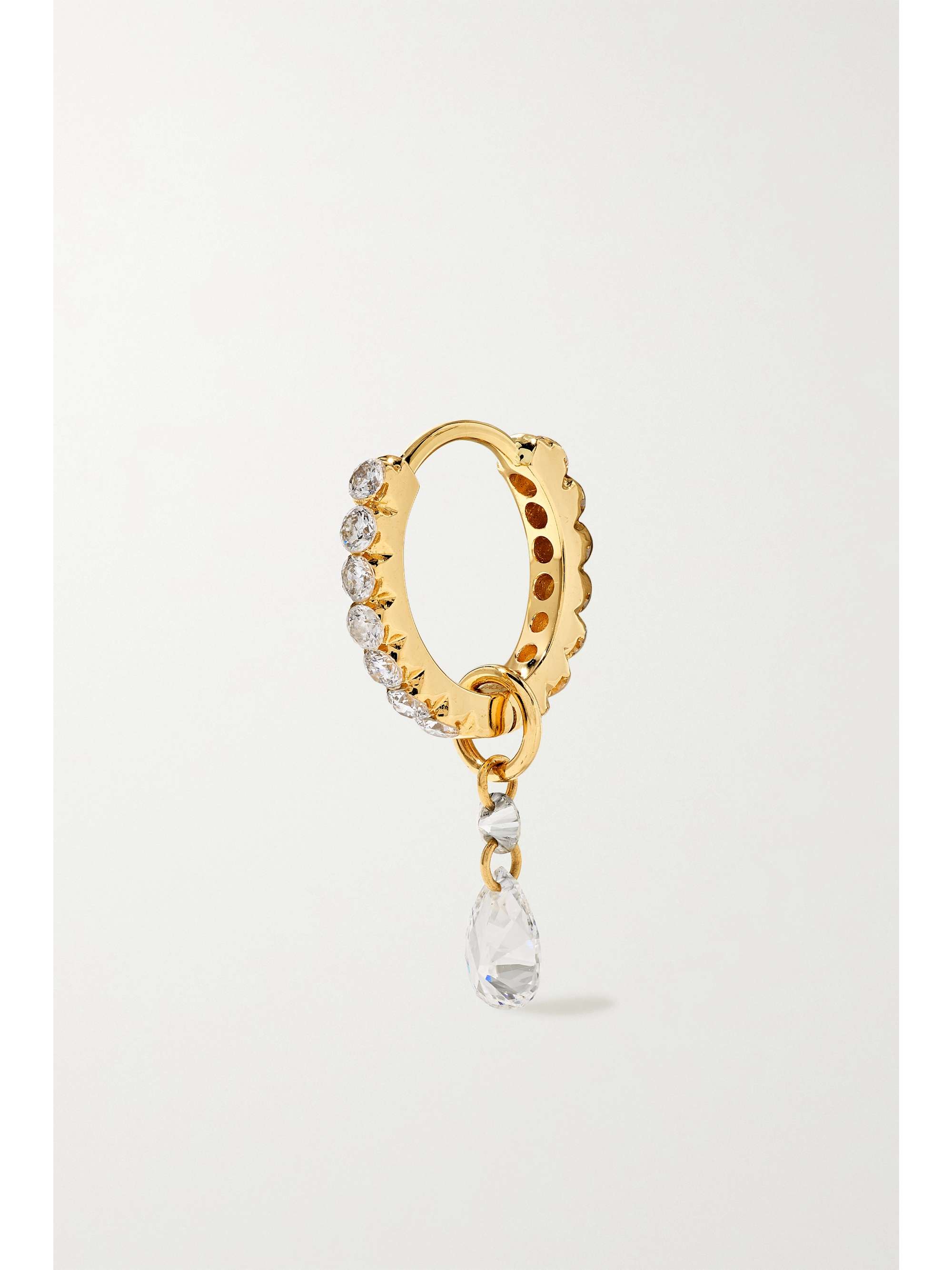 MARIA TASH Petite Double 18-karat gold diamond hoop earring
