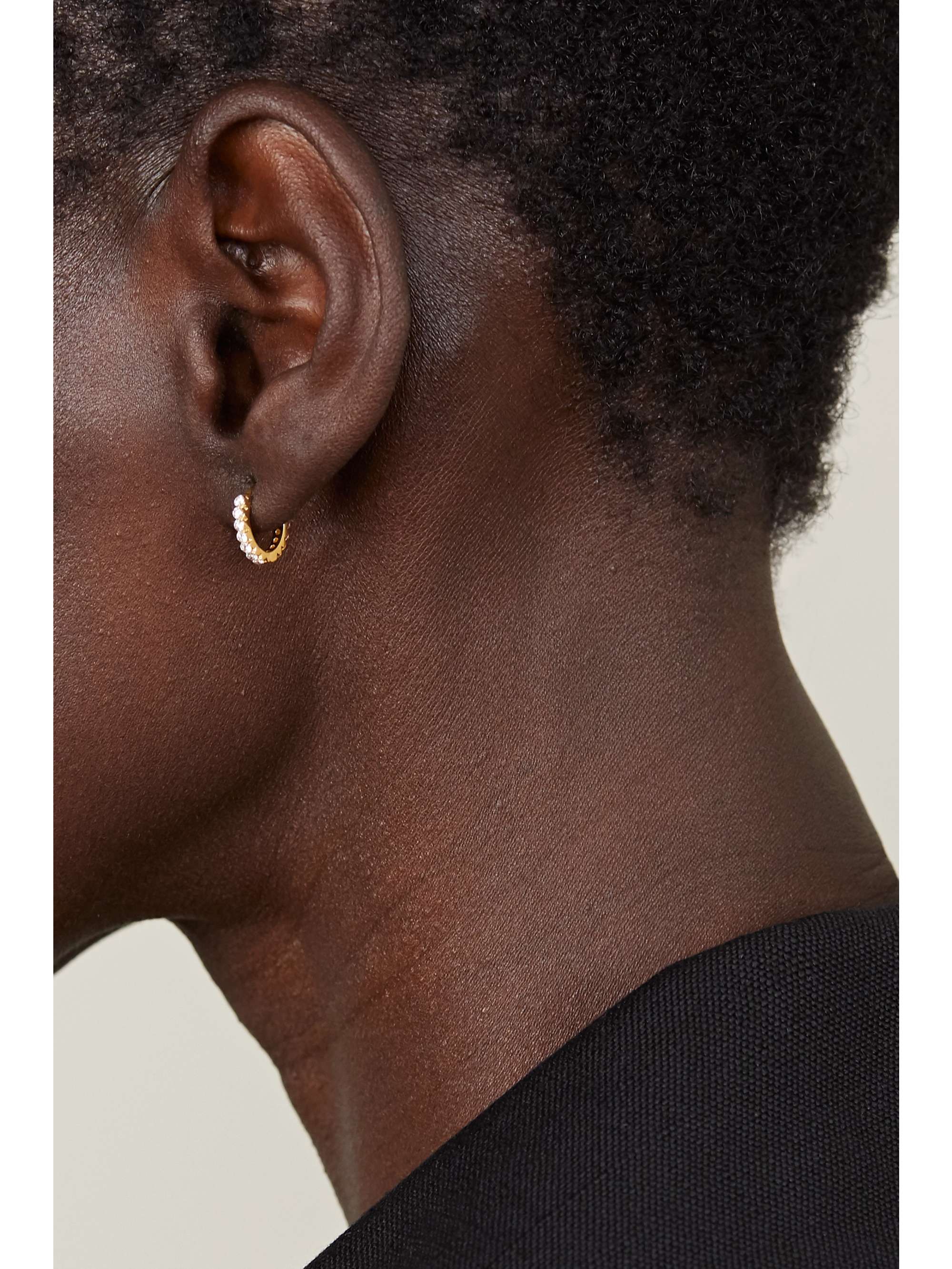 MARIA TASH Petite Double 18-karat gold diamond hoop earring