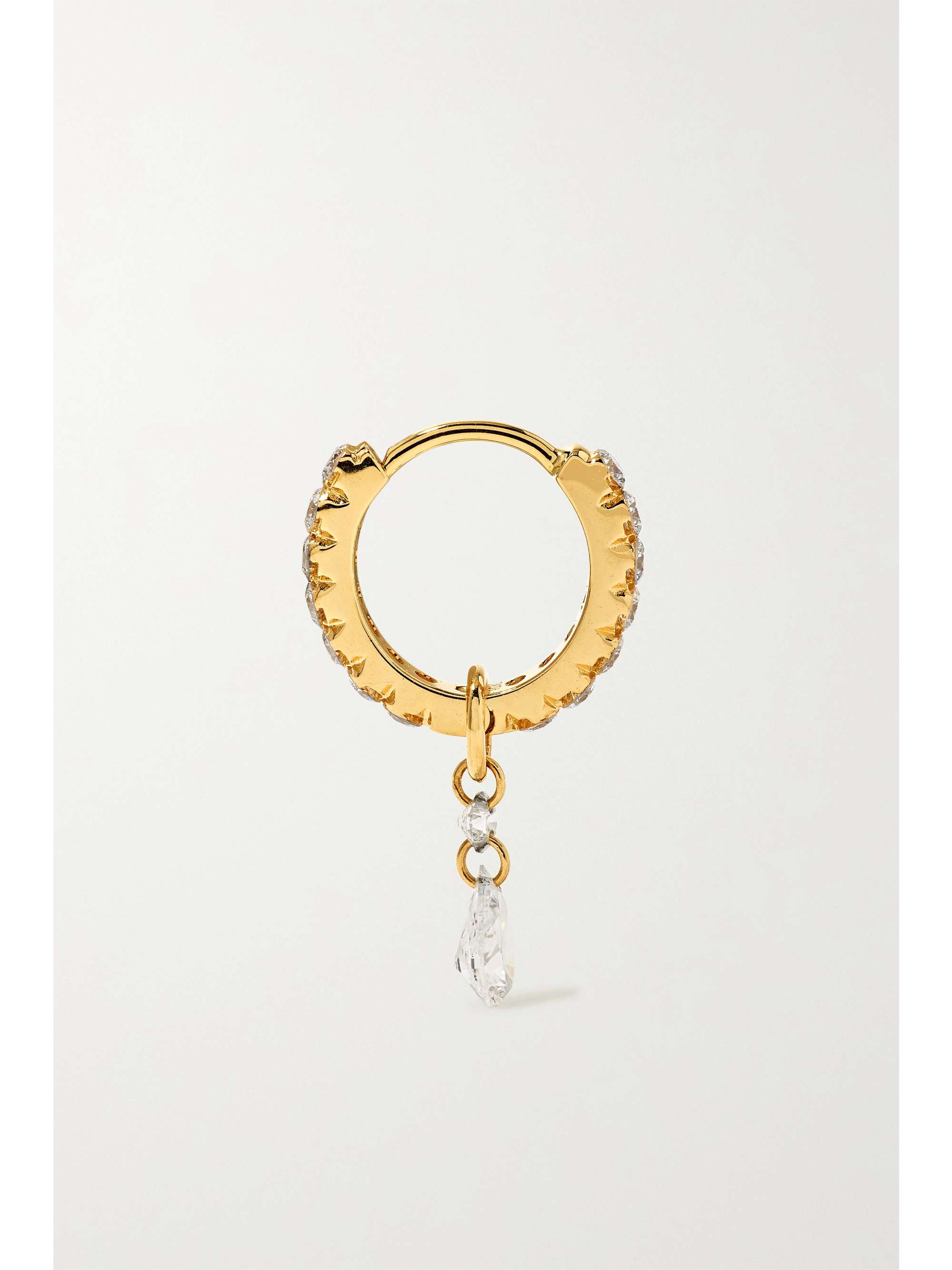 MARIA TASH Petite Double 18-karat gold diamond hoop earring