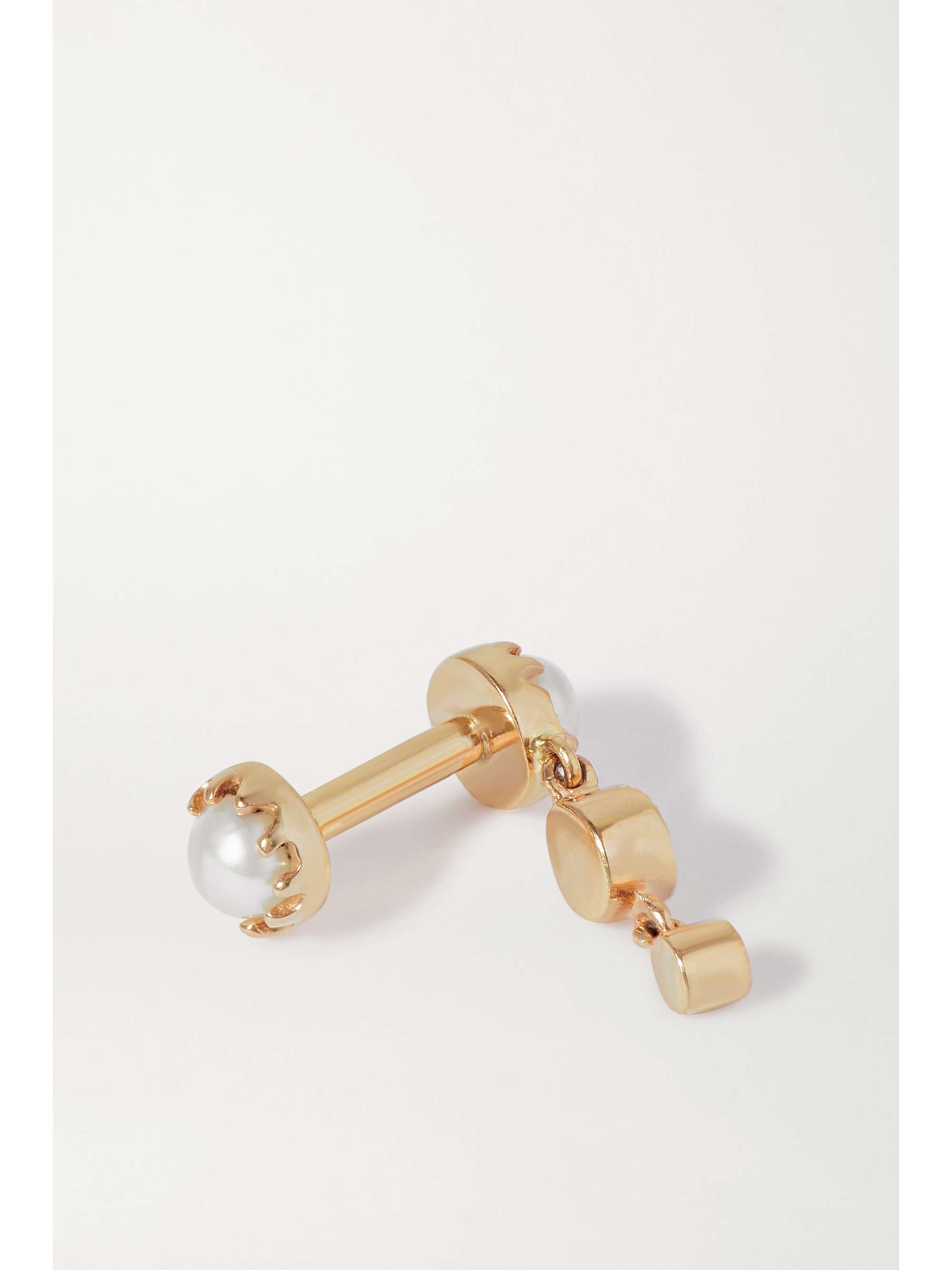 MARIA BLACK Lustre gold, pearl and diamond earring