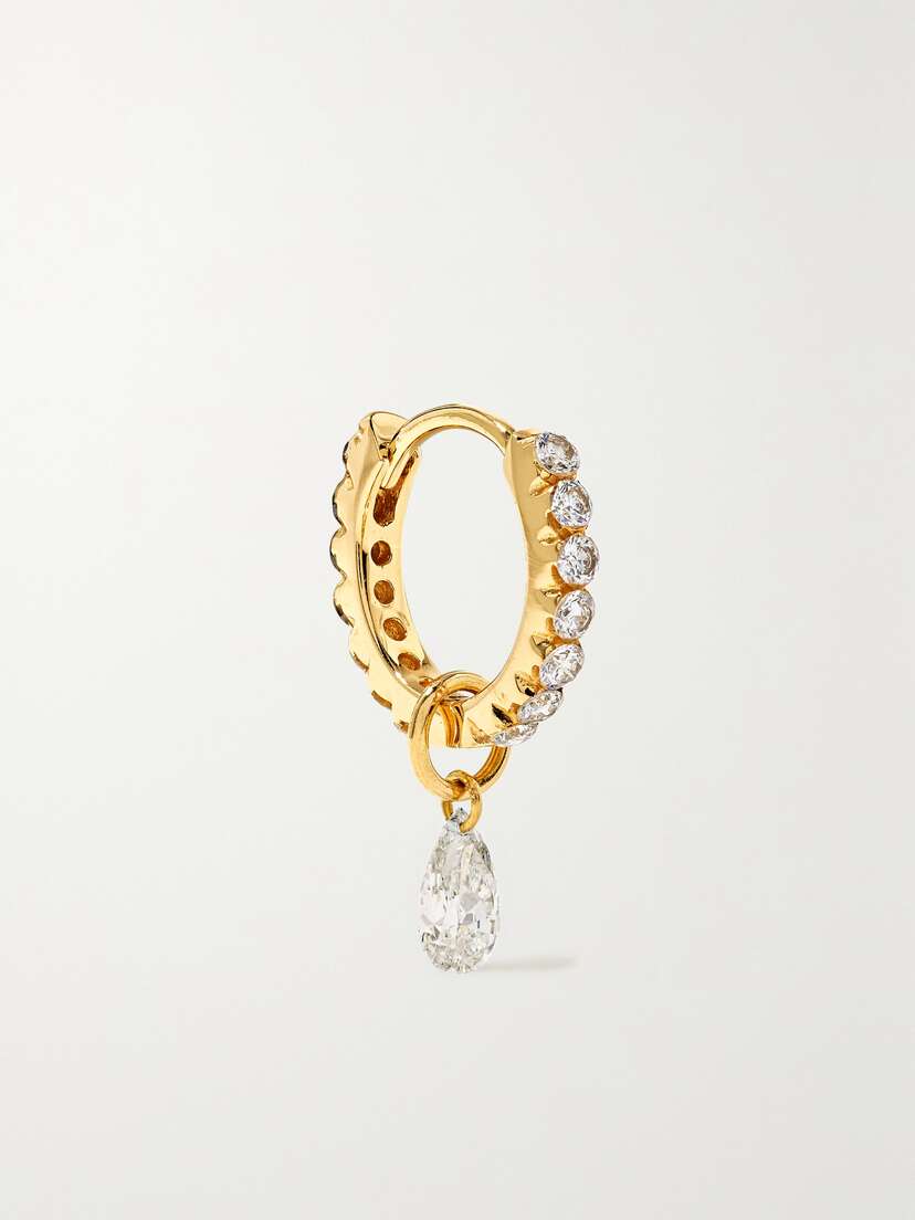 MARIA TASH Eternity 8mm 18-karat Gold Diamond Hoop Earring